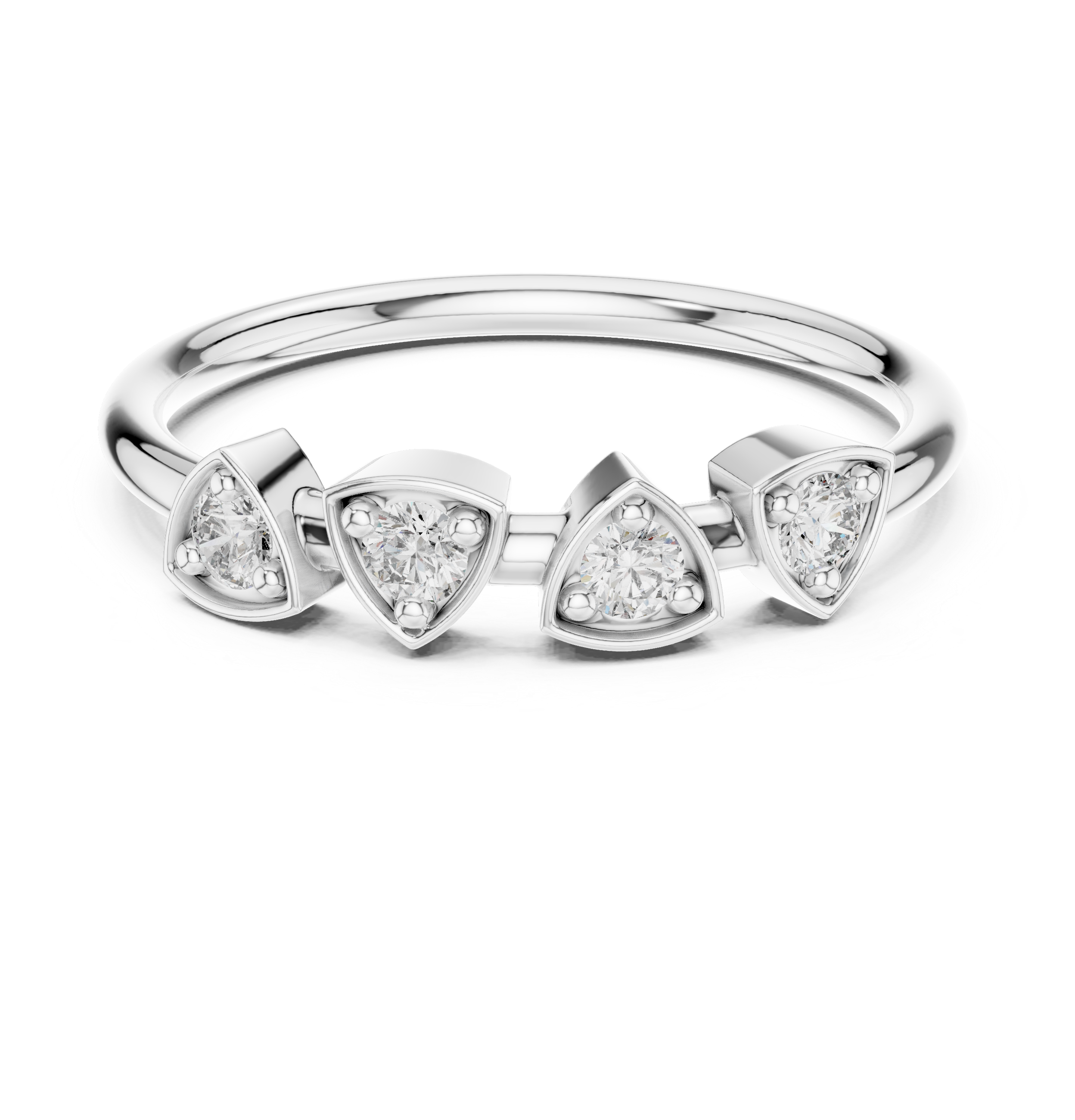 Geometric Multi-Stone Diamond Ring – Modern Minimal Cluster Design