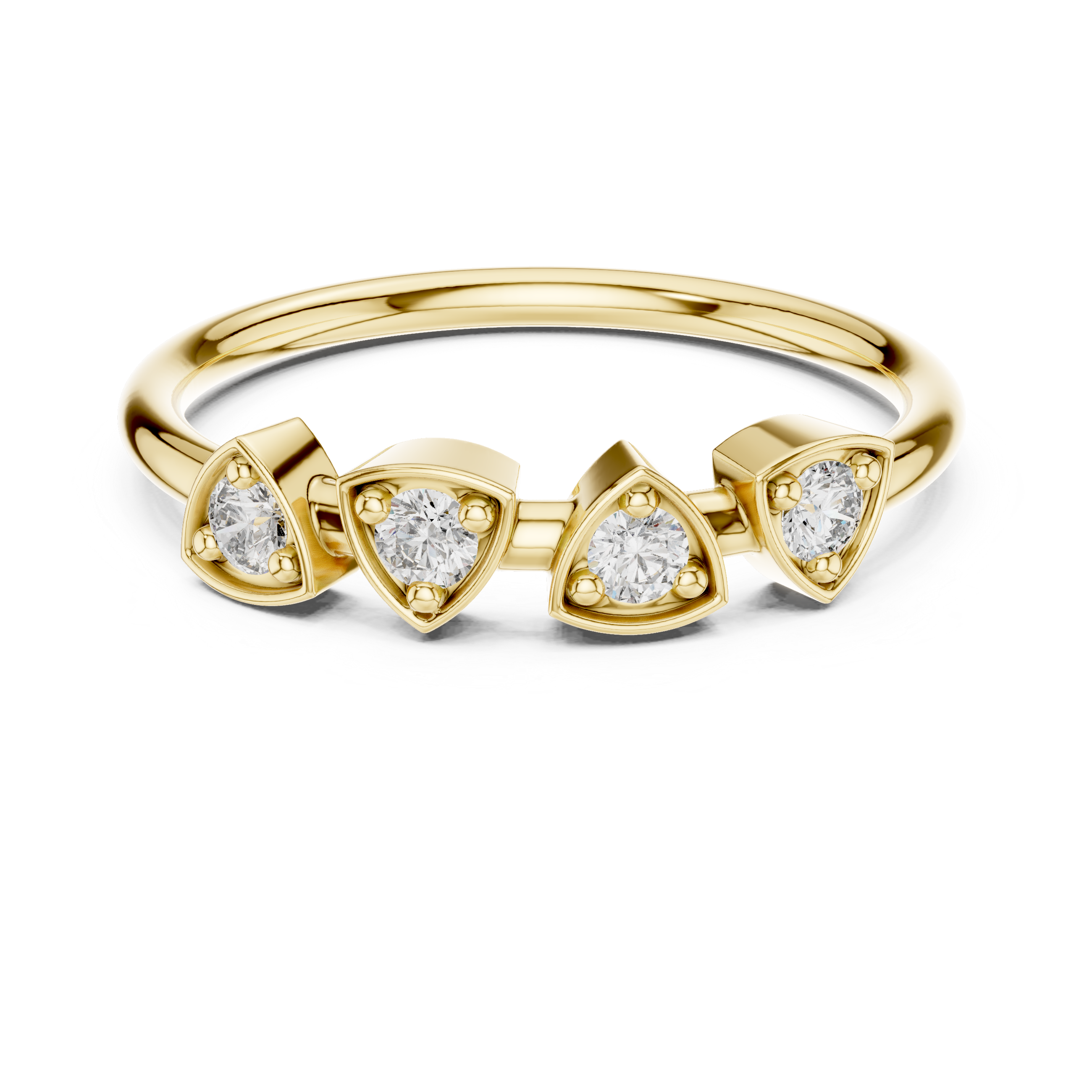 Geometric Multi-Stone Diamond Ring – Modern Minimal Cluster Design