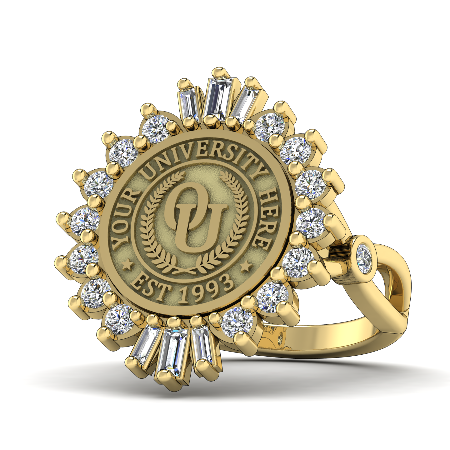 Seren | Infinity Bezel Band Custom College Ring