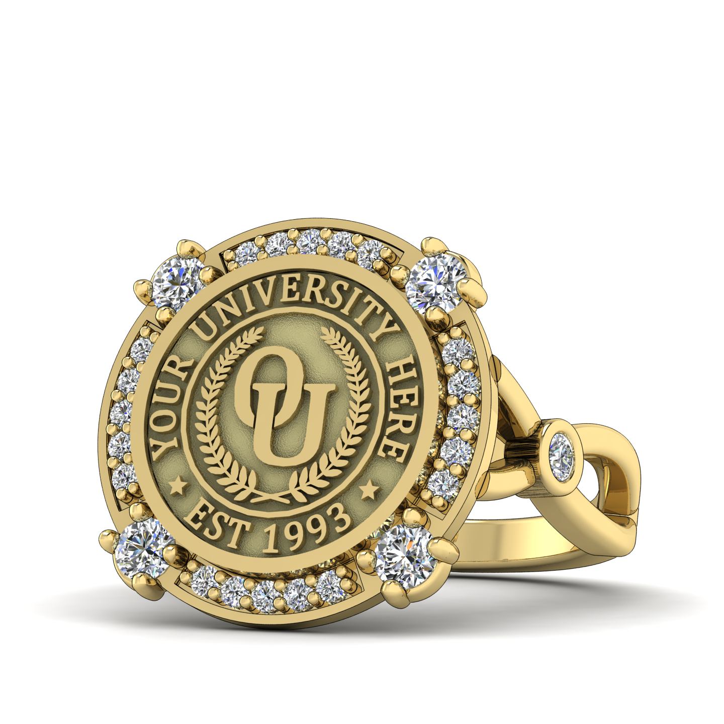F-Sparkles | Infinity Bezel Band Custom College Ring