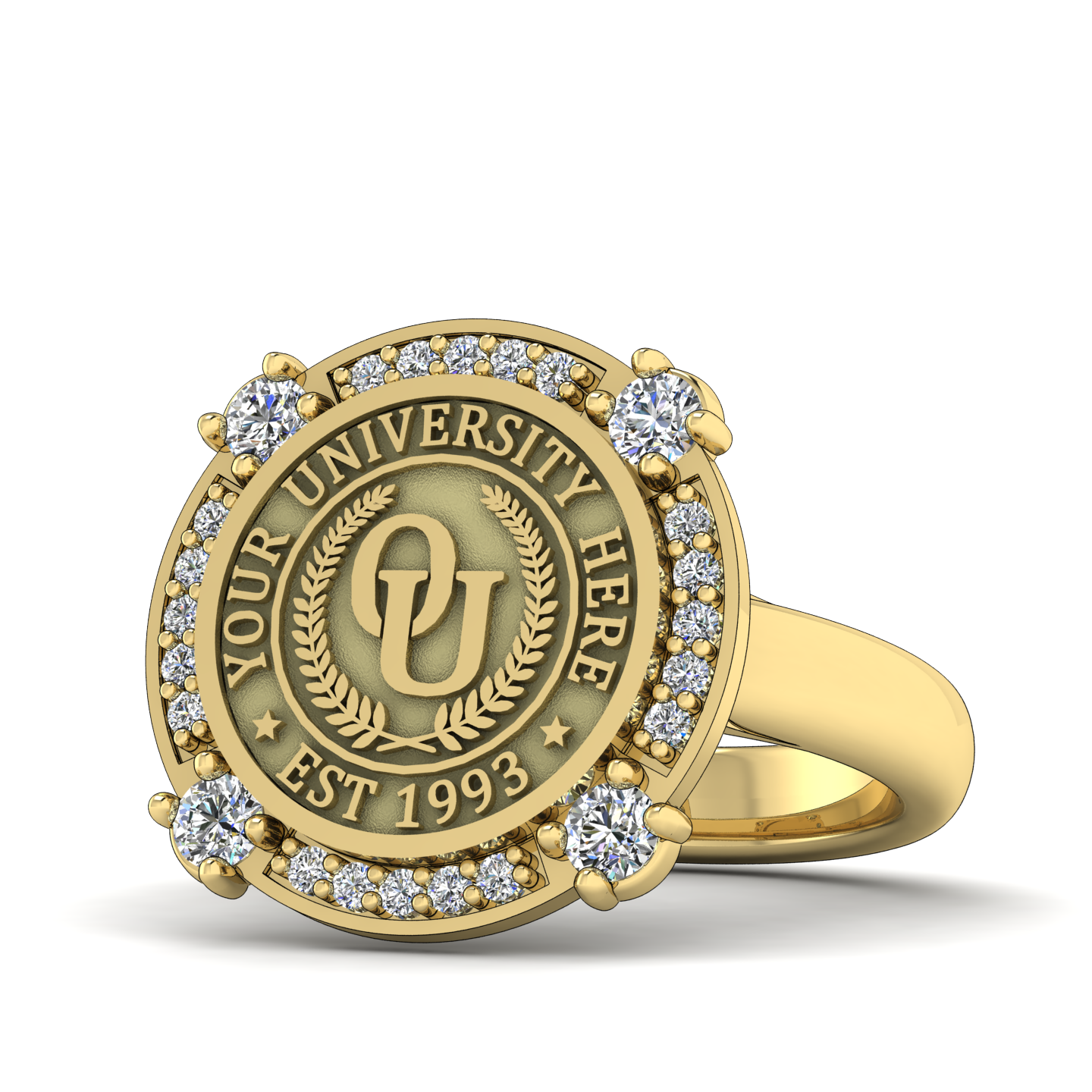 F-Sparkles | Classic Dome Band Custom College Ring