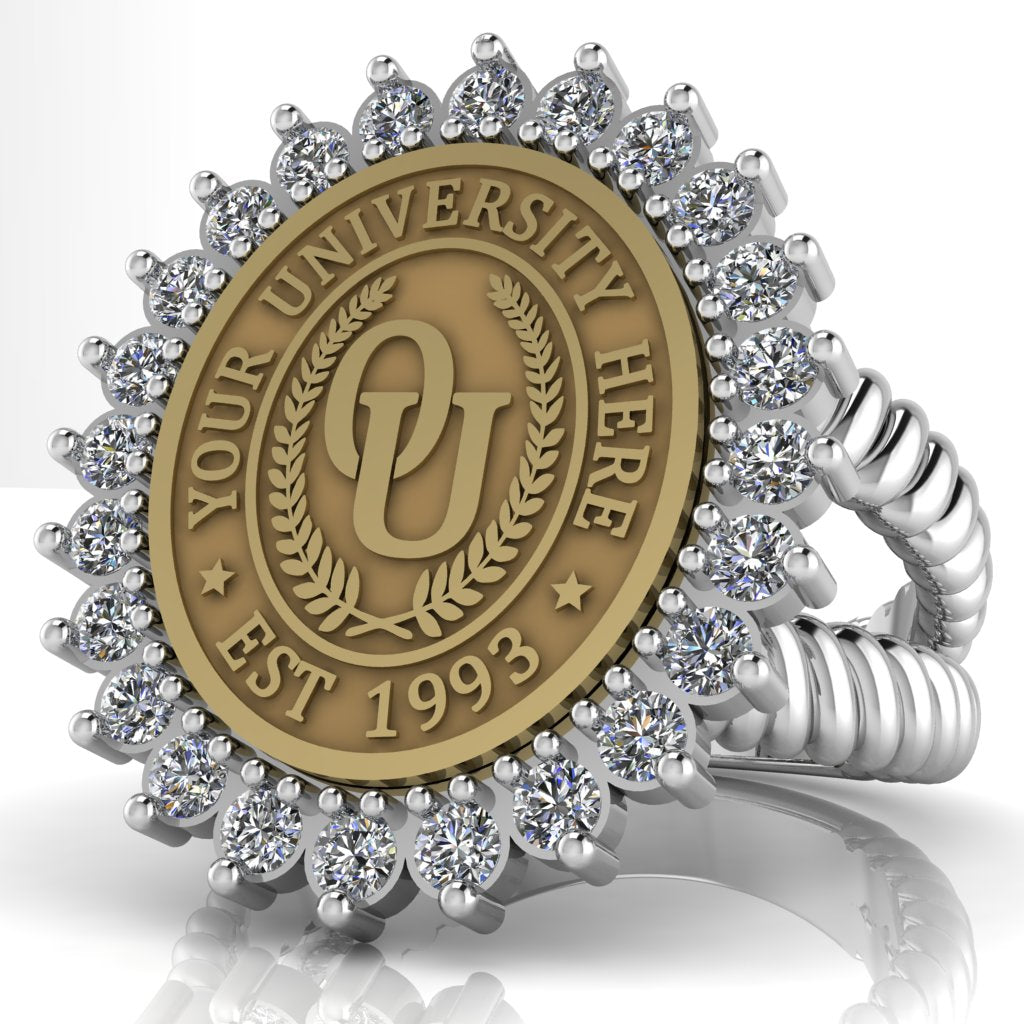 Serku Oval | V-Rope Band Custom Collage Ring