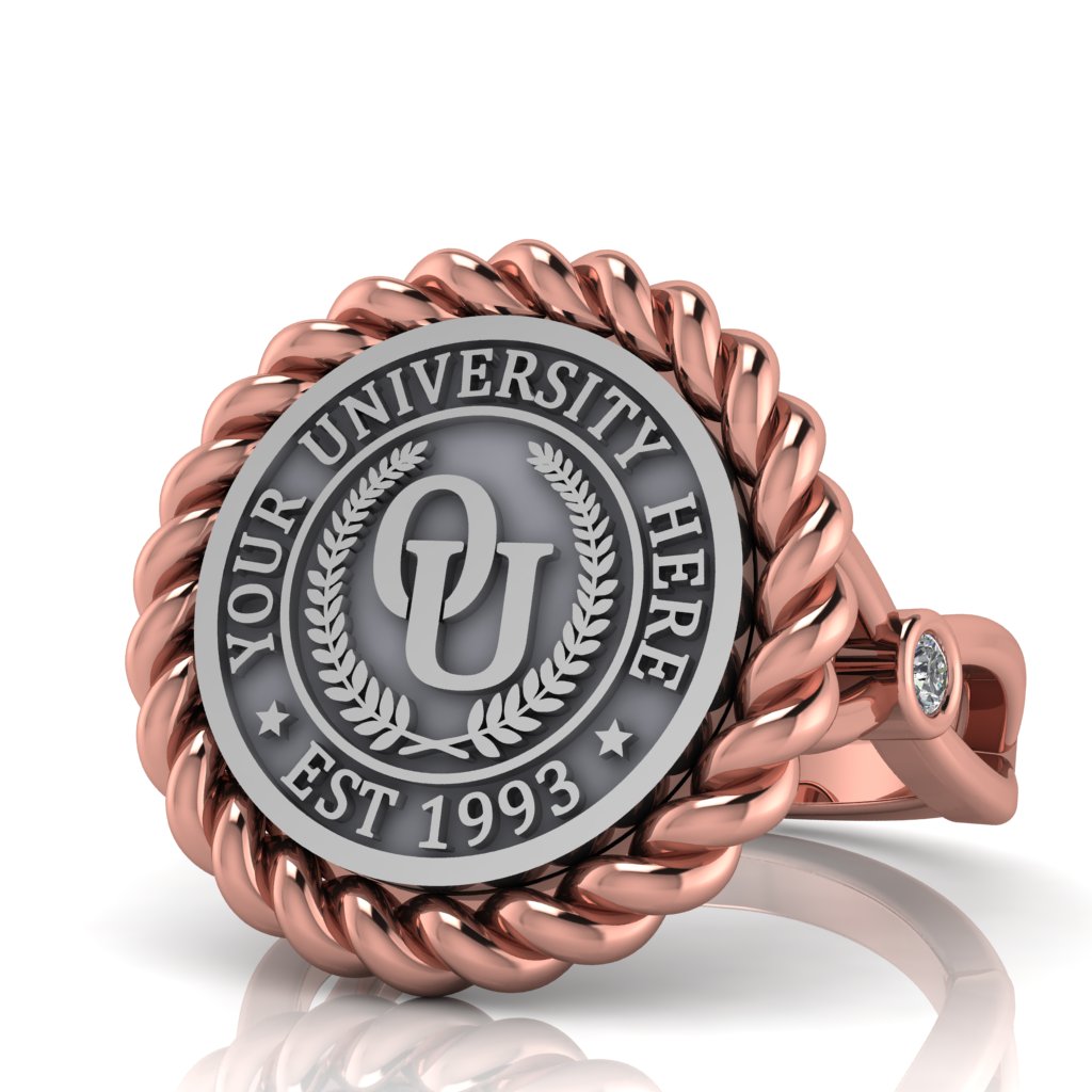 Lubid | Infinity Bezel Band Custom College Ring