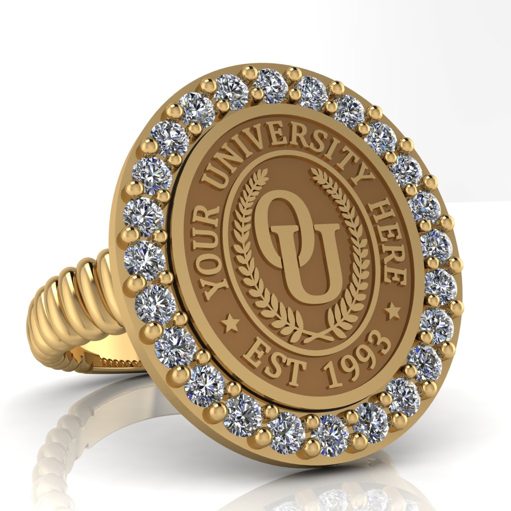 Circum Oval | Rope Core Band Custom Collage Ring