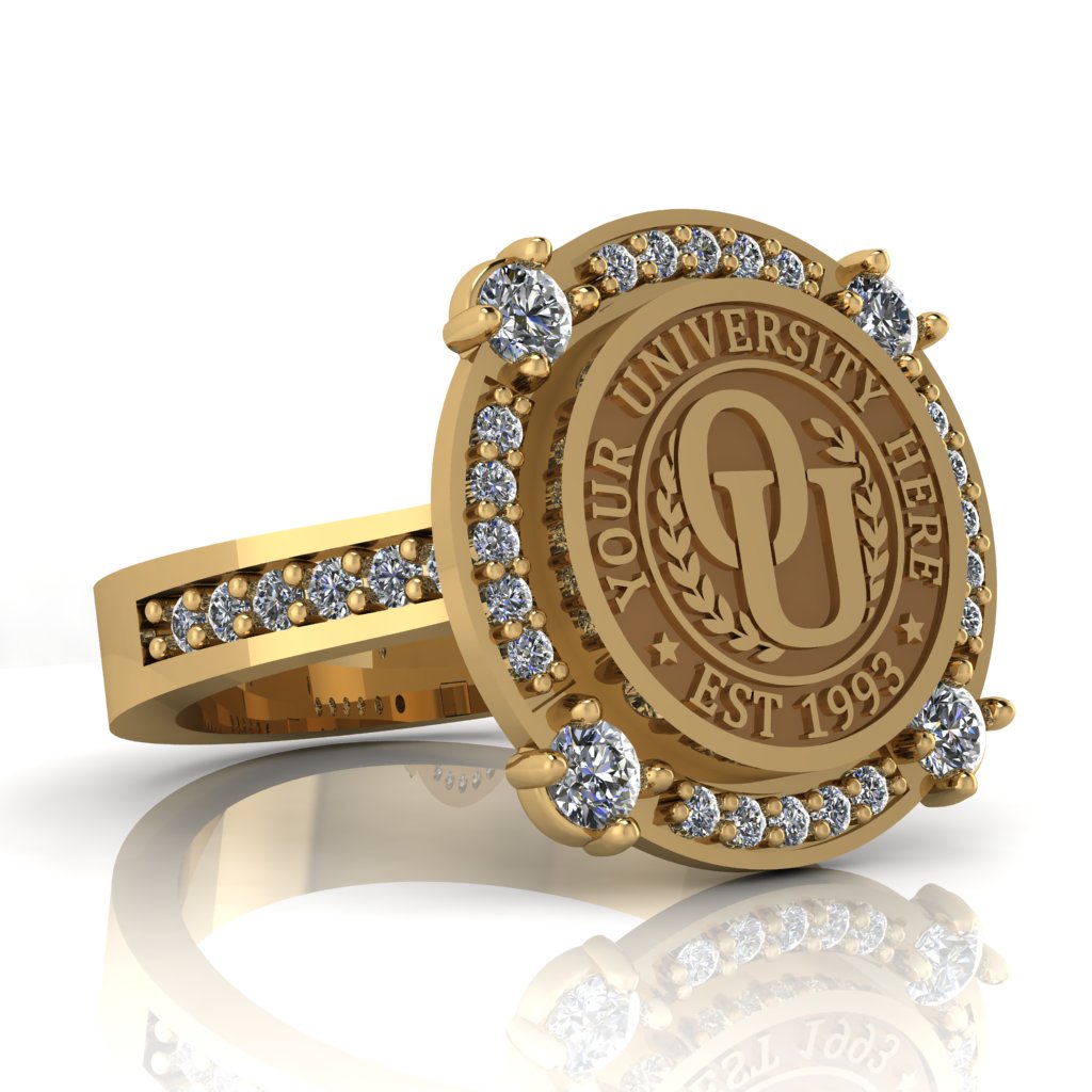 F-Sparkles | Channel Core Band Custom Collage Ring