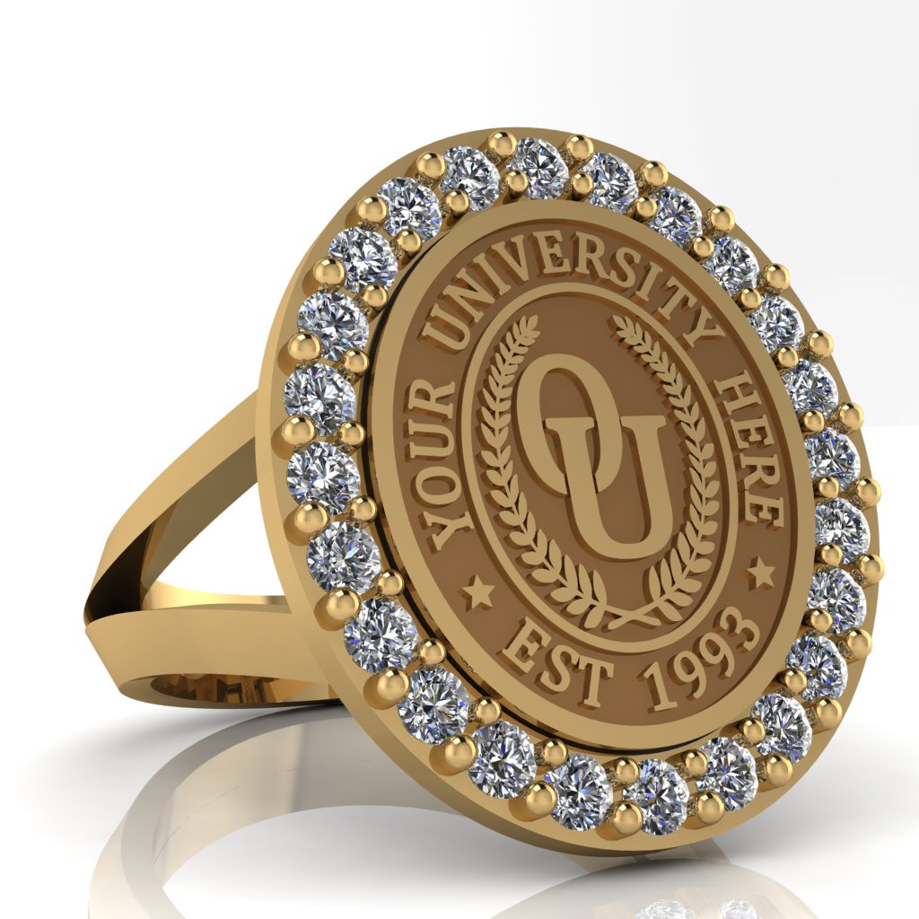 Circum Oval | V-Frame Band Custom Collage Ring