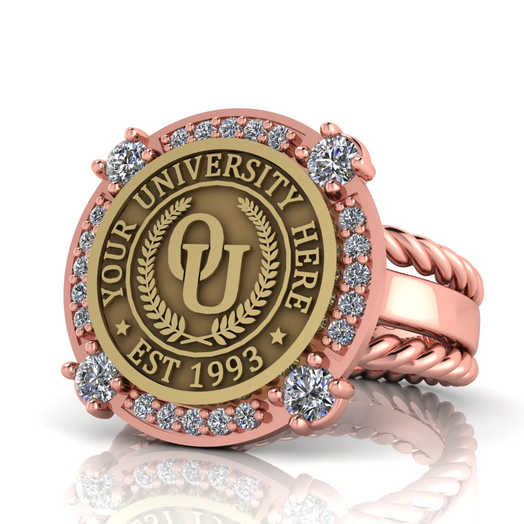 Voir | Rope Edge Band Custom College Ring