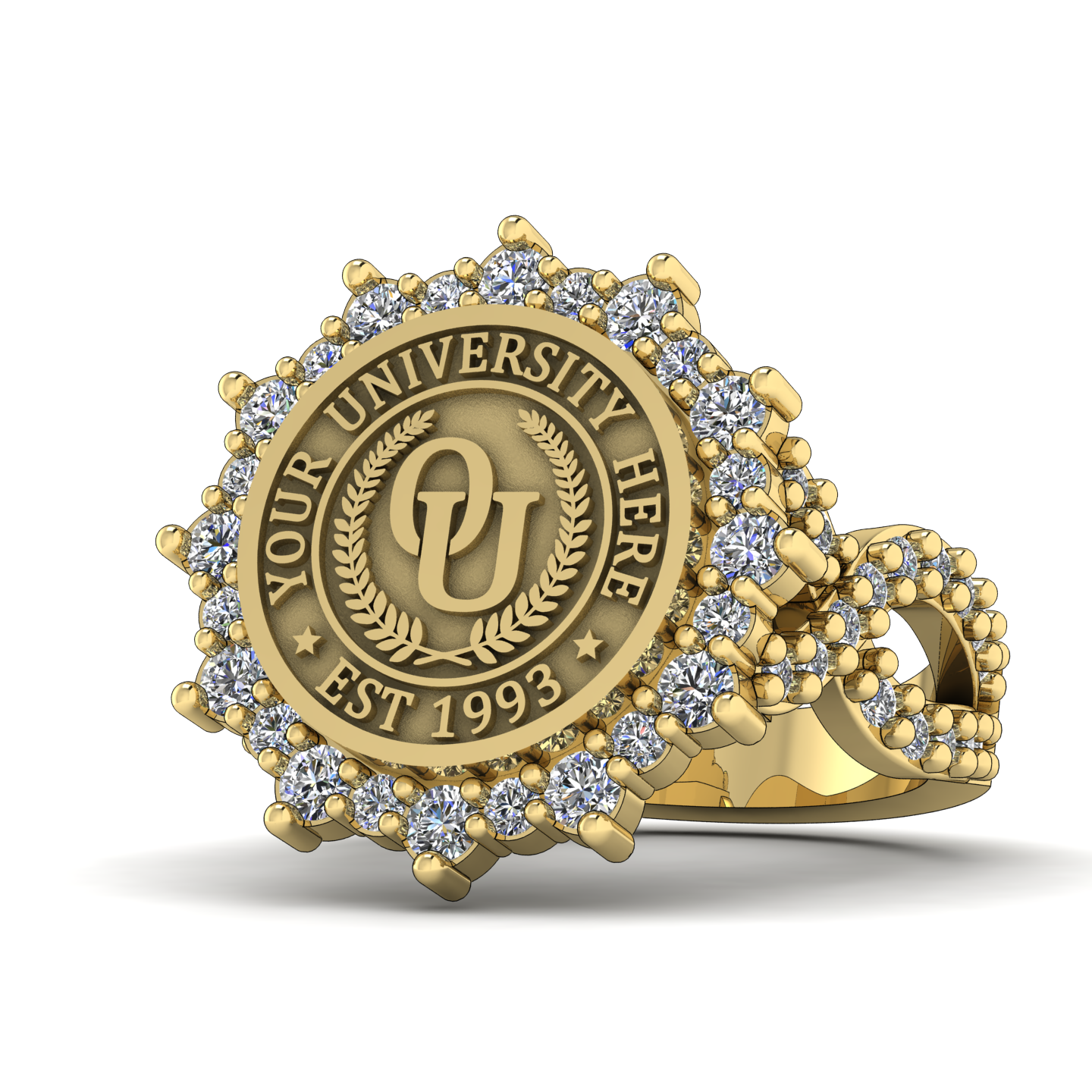 Attraente | Infinity Pave Band Custom College Ring