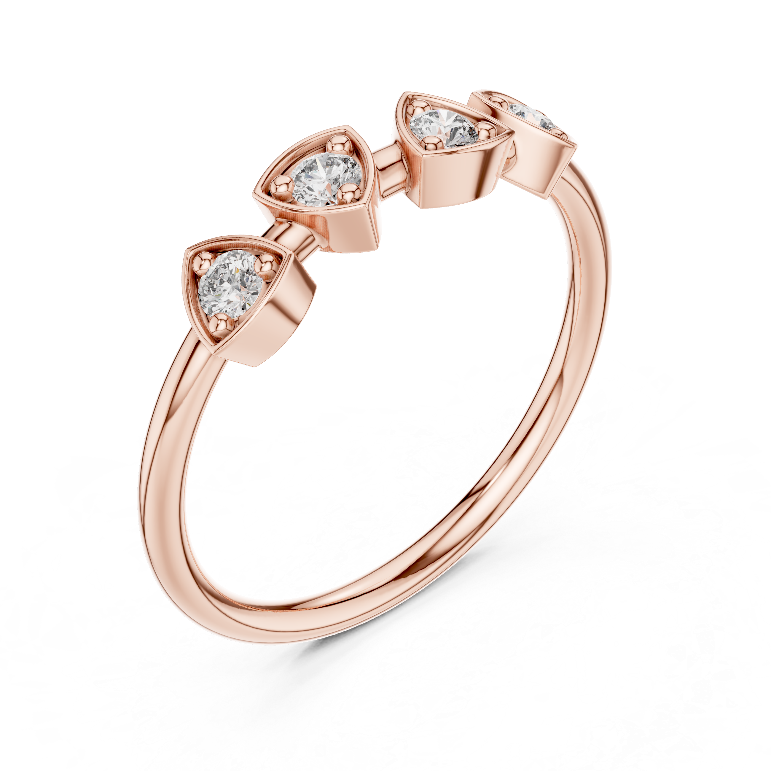 Geometric Multi-Stone Diamond Ring – Modern Minimal Cluster Design