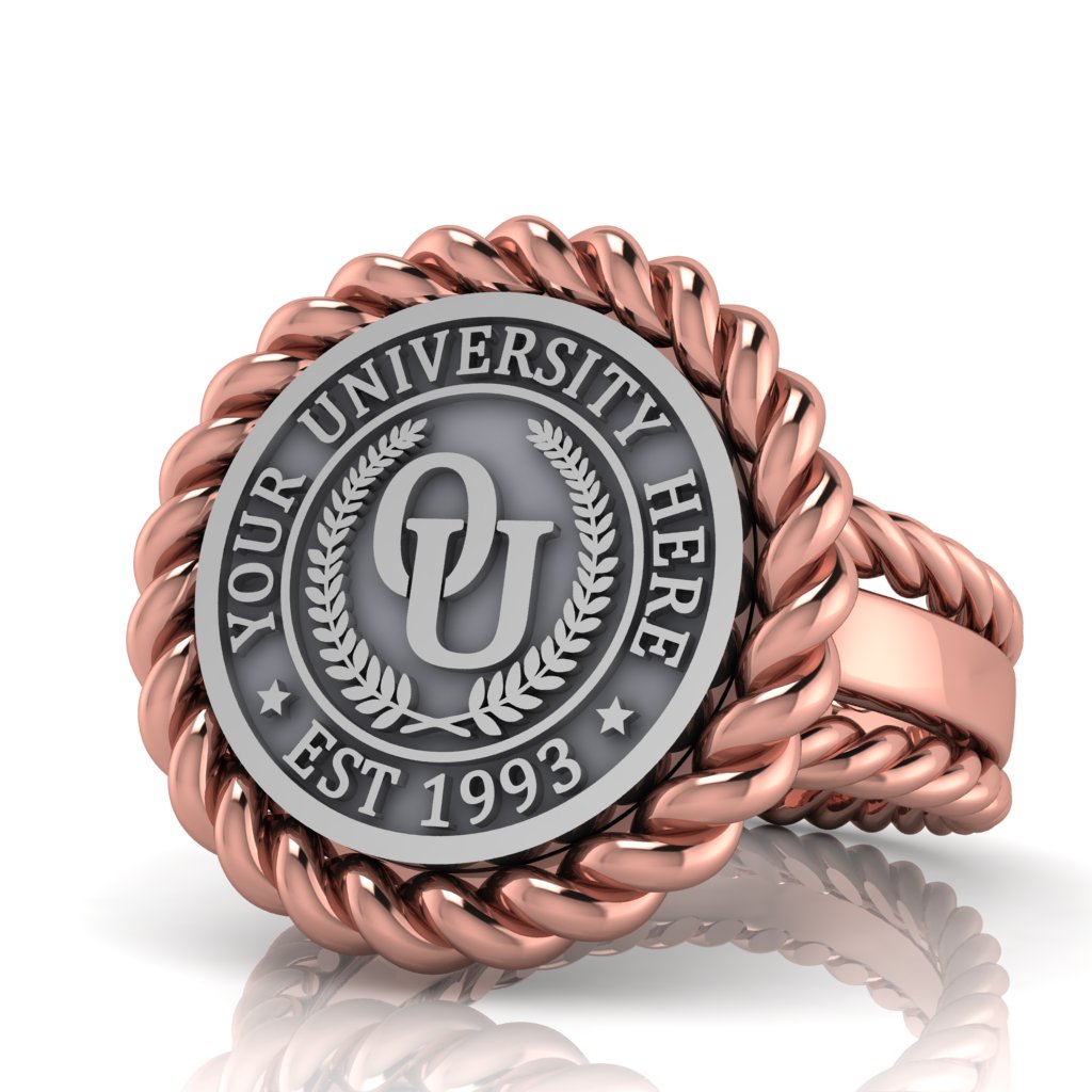Lubid | Rope Edge Band Custom College Ring