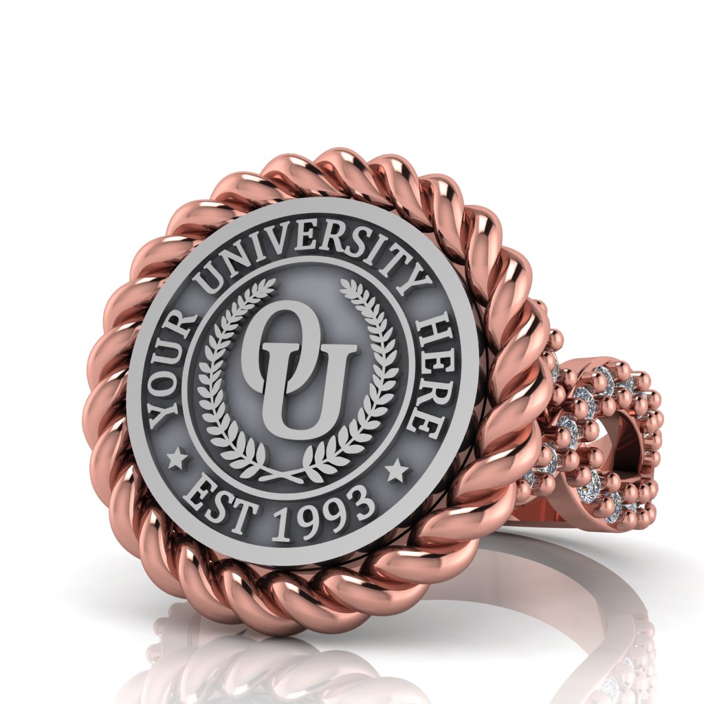 Lubid | Infinity Bezel Band Custom College Ring