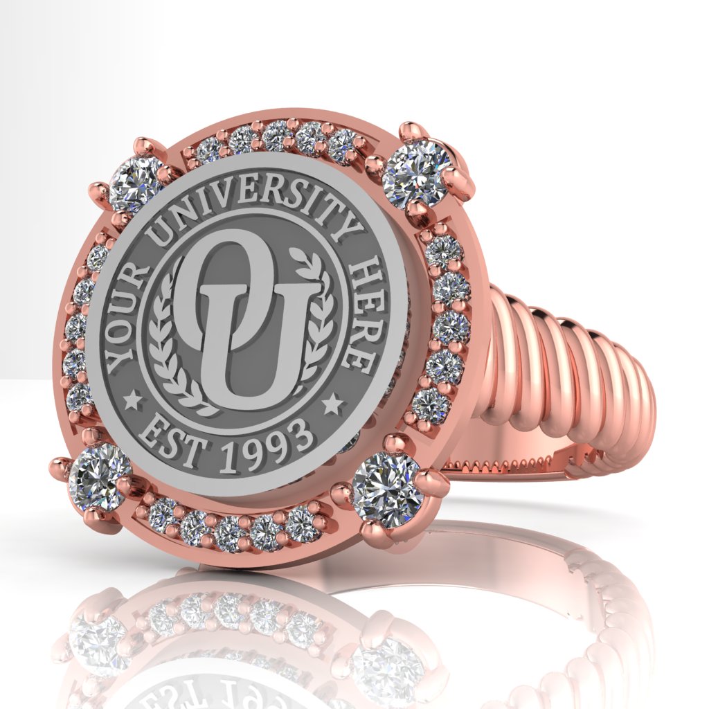 F-Sparkles | Rope Core Band Custom College Ring