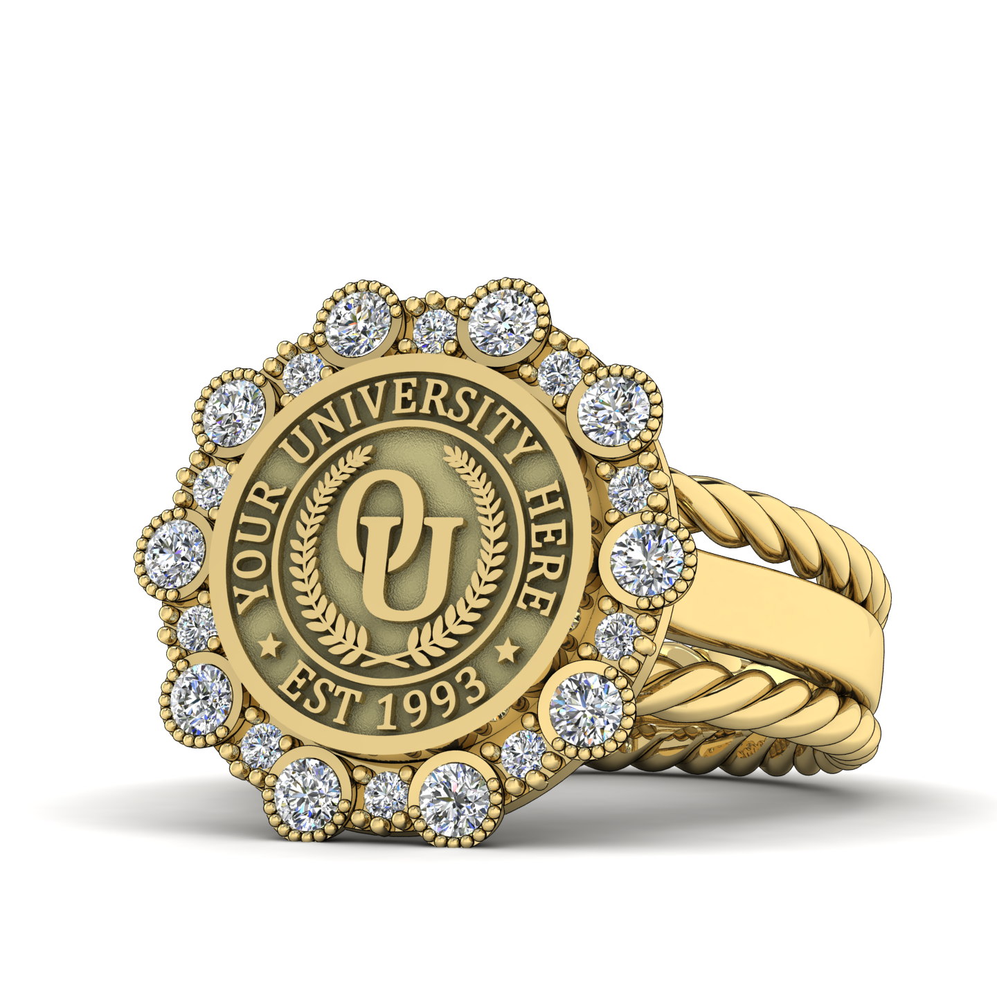 Belgi | Rope Edge Band Custom College Ring
