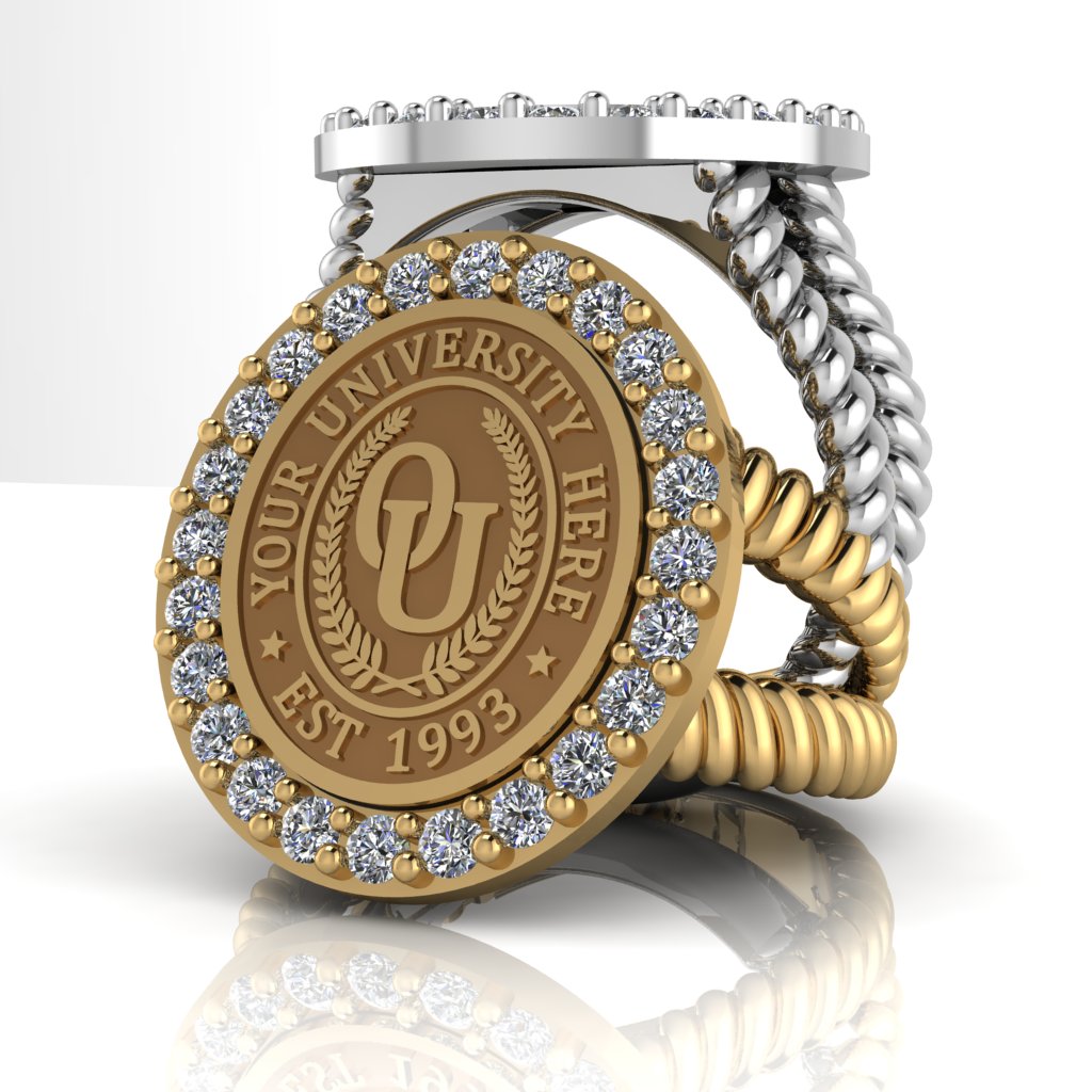 Circum Oval | V-Rope Band Custom Collage Ring