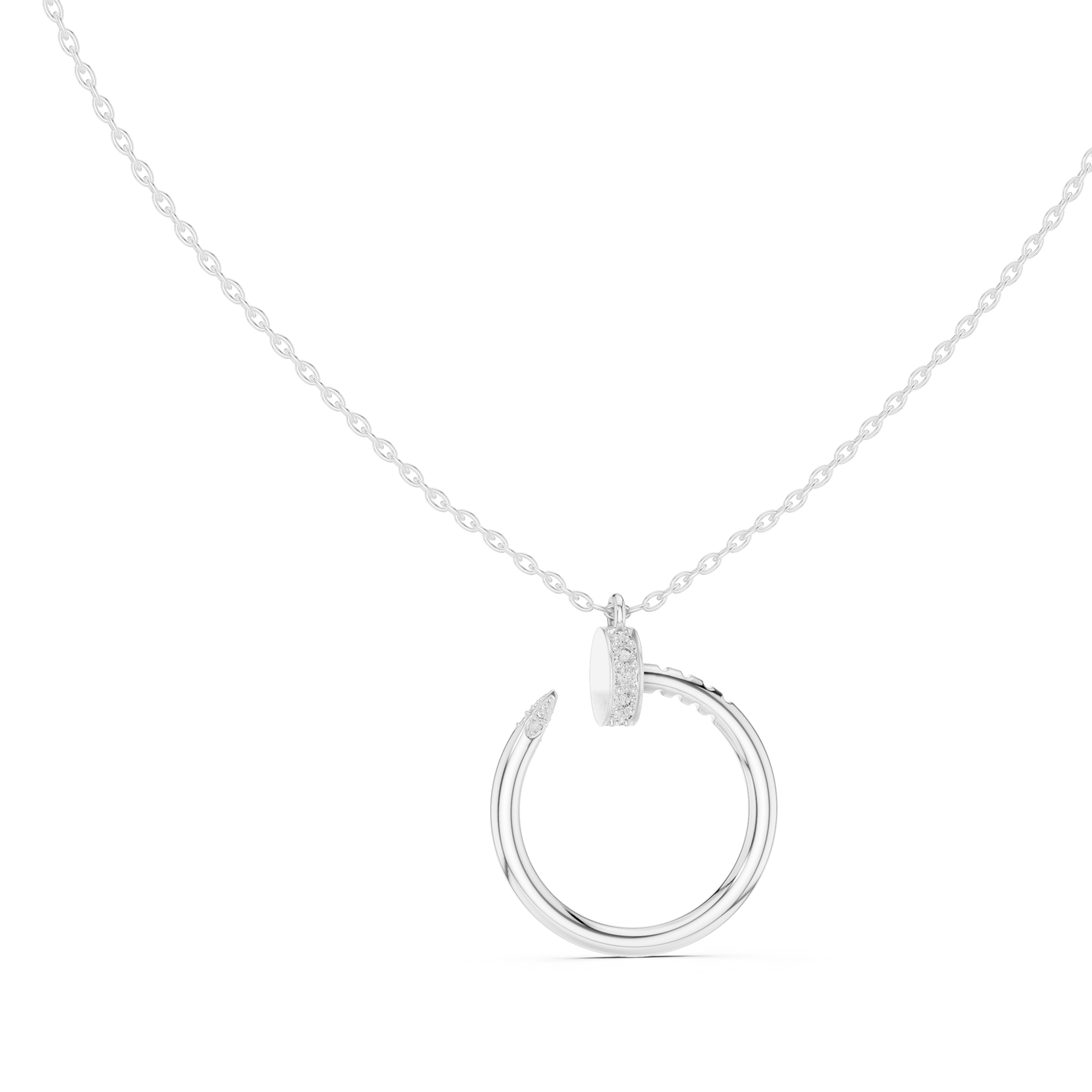 Luxury Nail Hoop Diamond Necklace