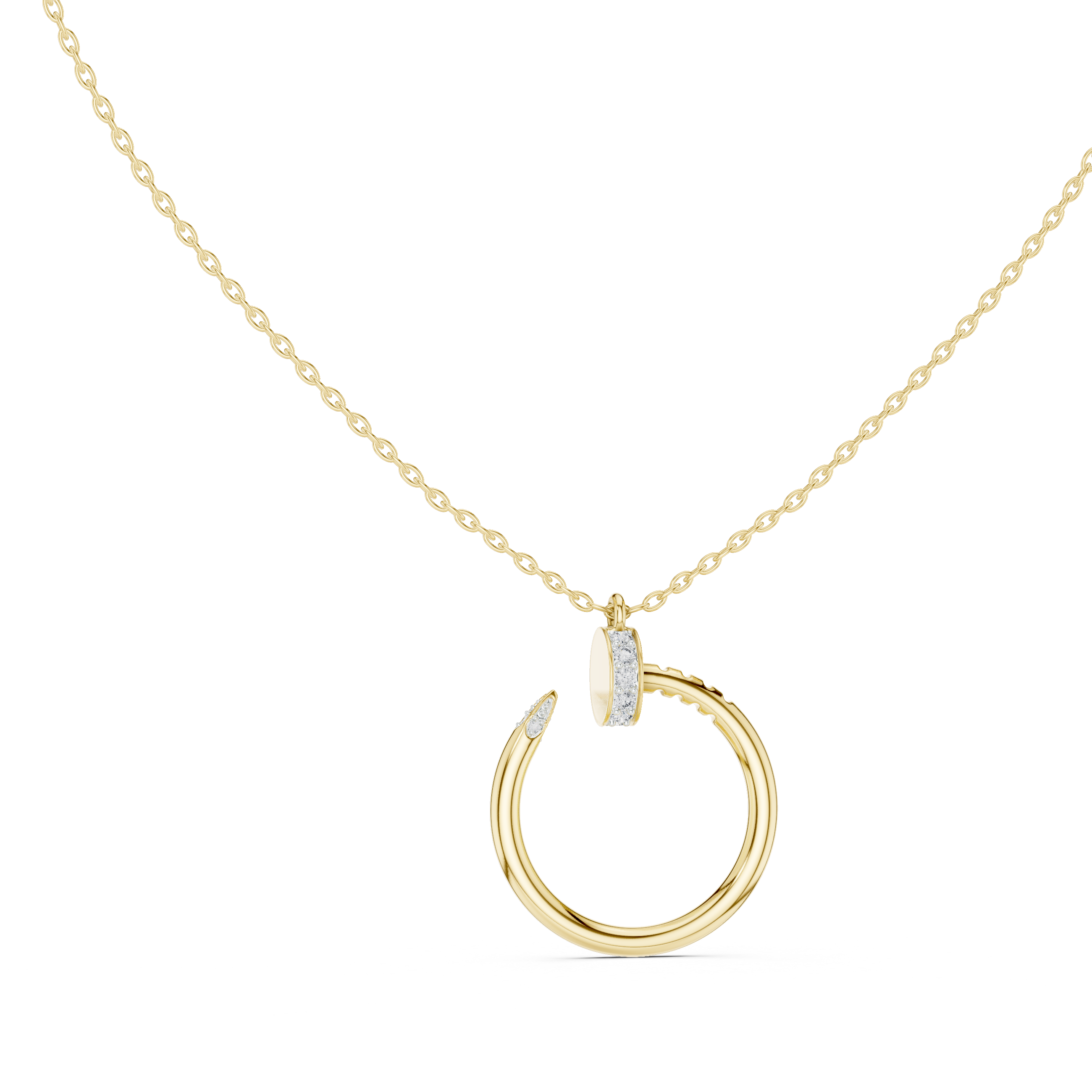 Luxury Nail Hoop Diamond Necklace