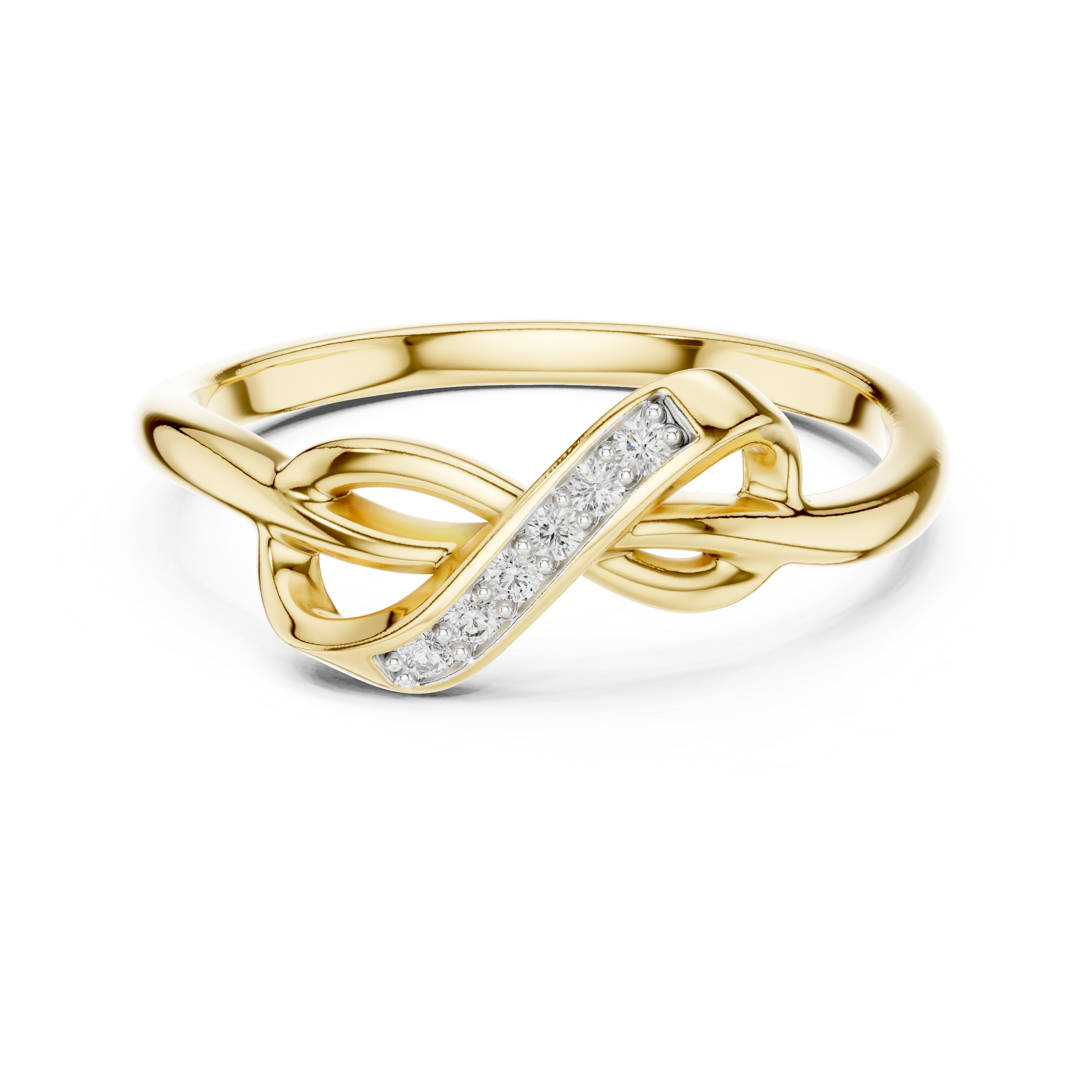 Infinity Twist Pavé Diamond Ring – Elegant Minimal Design