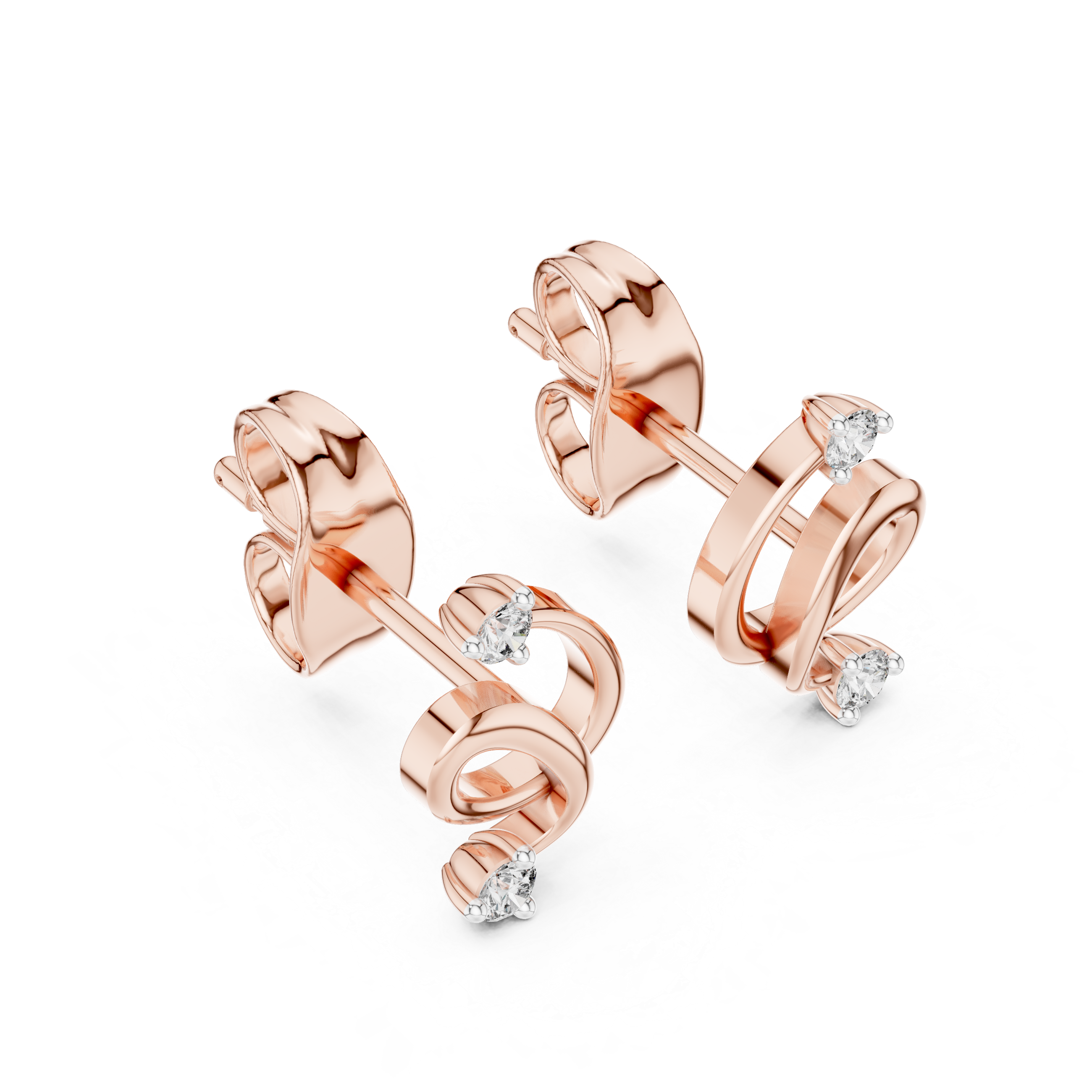 Modern Twist Diamond Stud Earrings