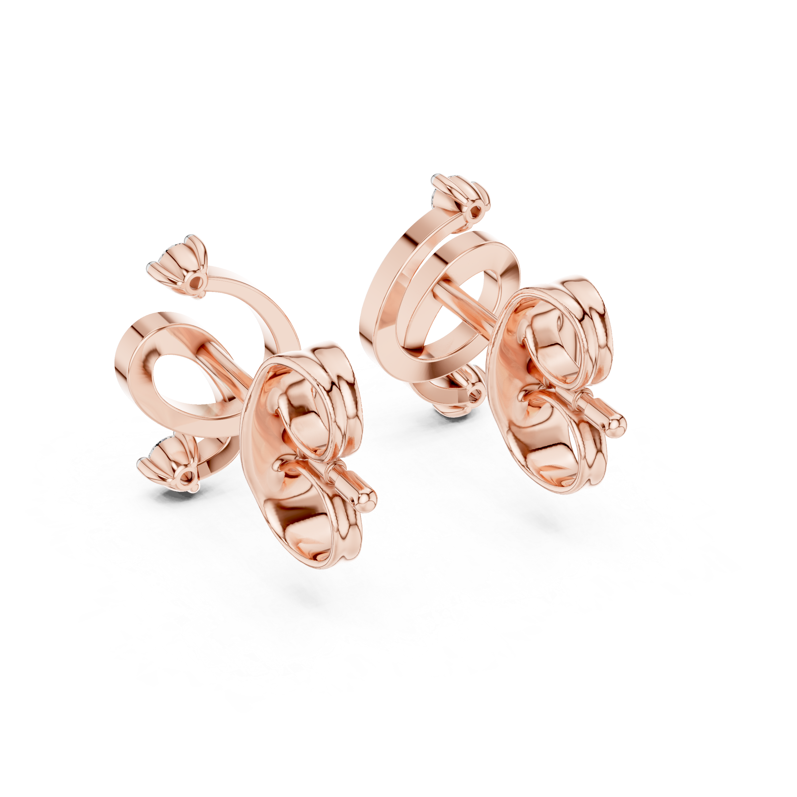 Modern Twist Diamond Stud Earrings