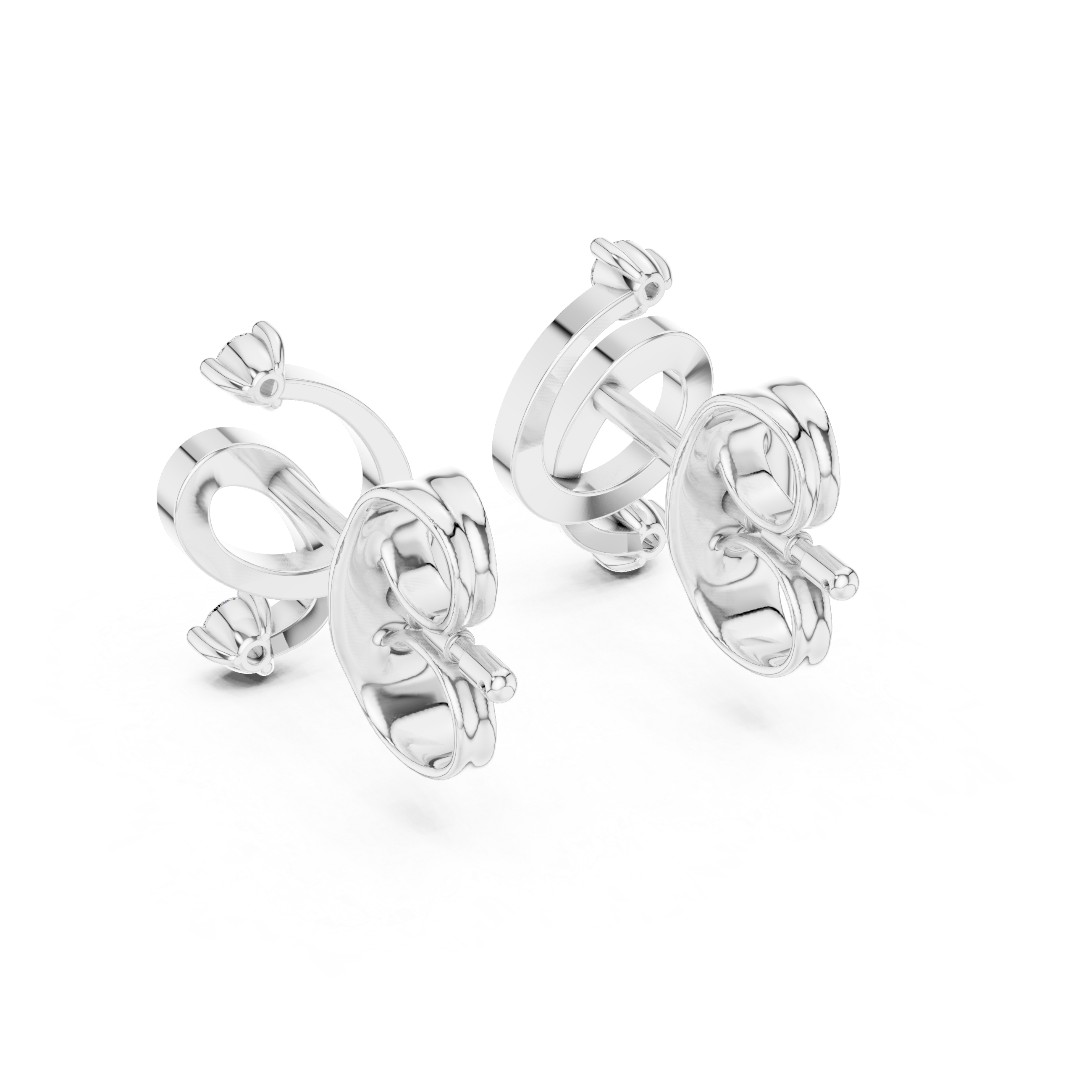 Modern Twist Diamond Stud Earrings