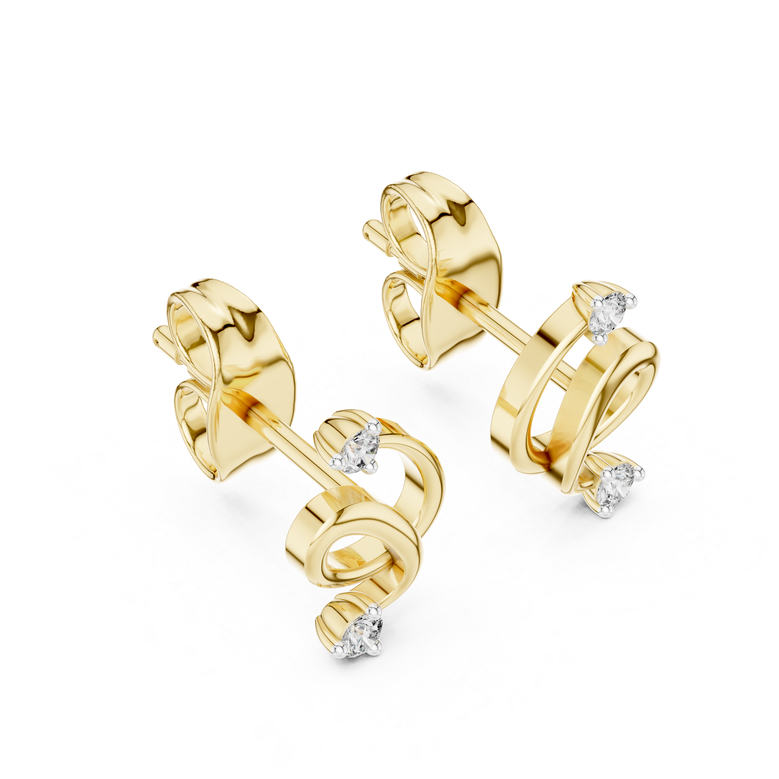 Modern Twist Diamond Stud Earrings