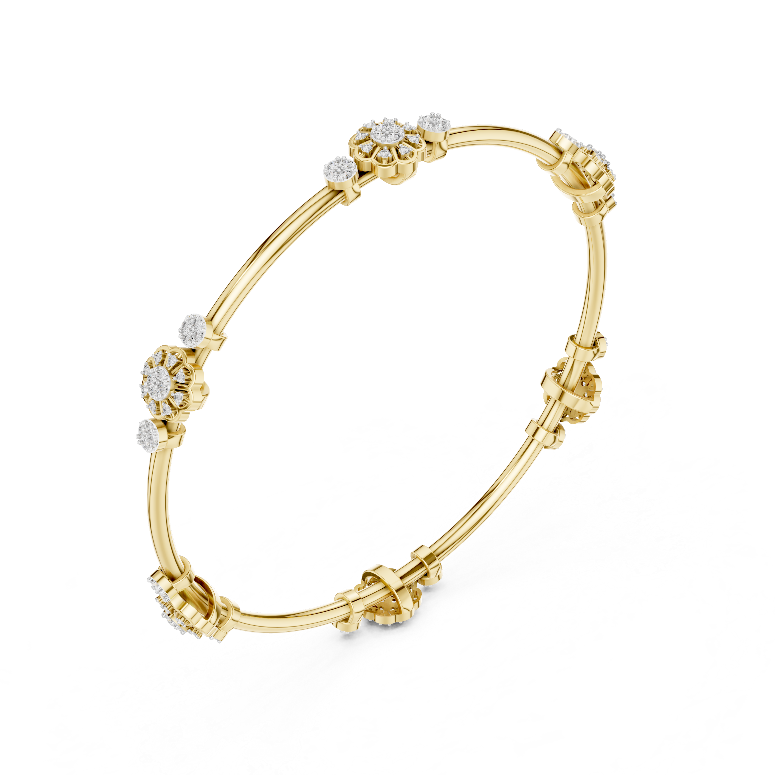 Luxury Floral Diamond Bangle