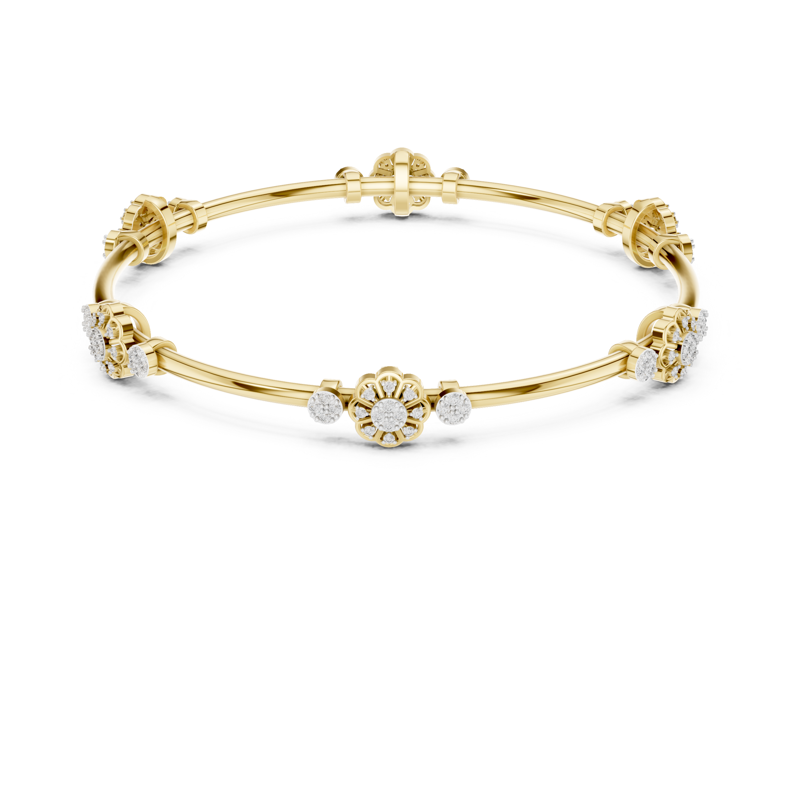 Luxury Floral Diamond Bangle