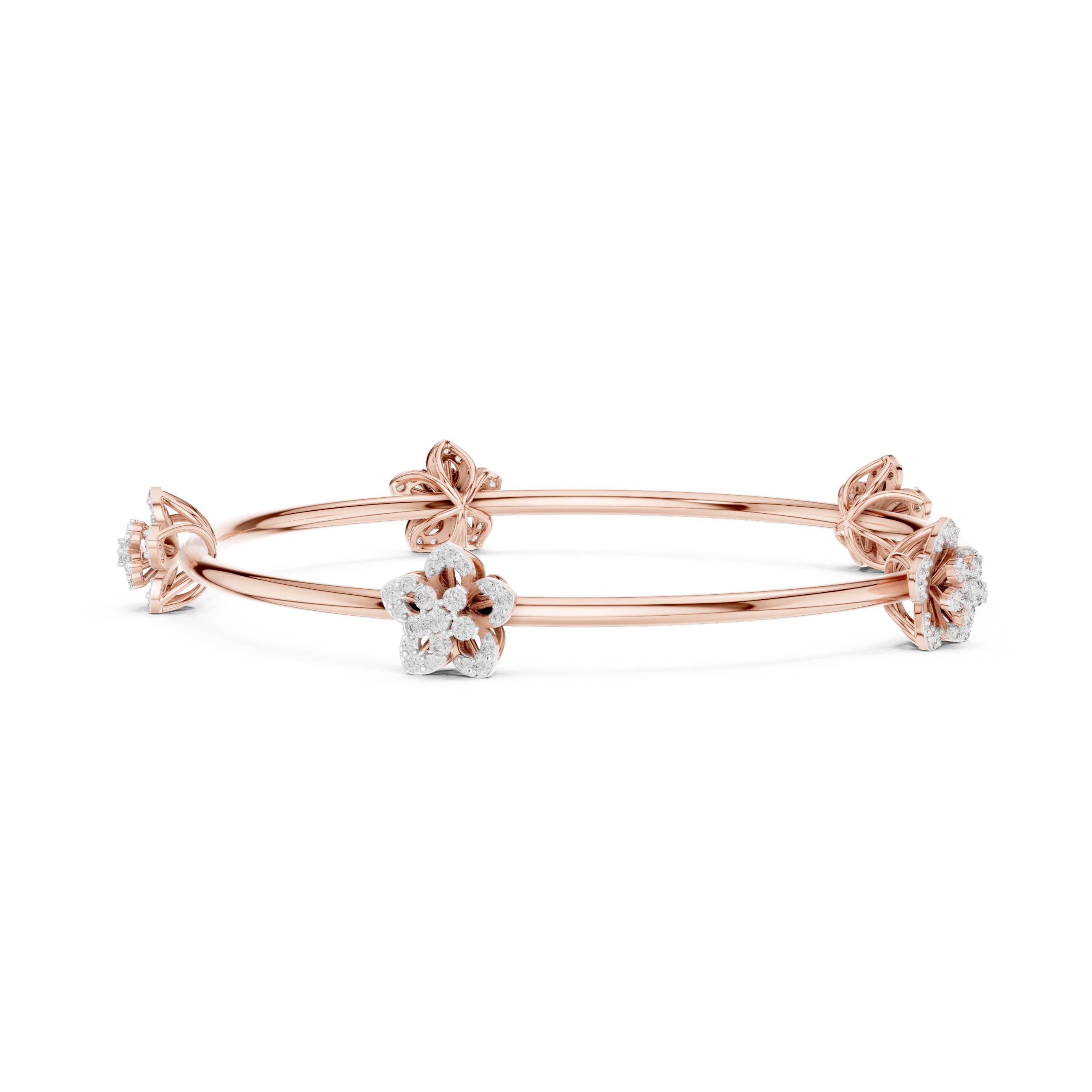 Luxury Diamond Floral Bangle