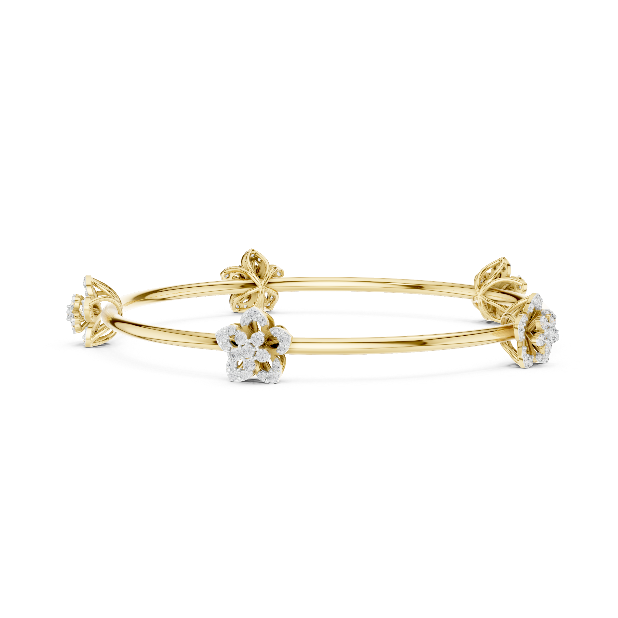 Luxury Diamond Floral Bangle