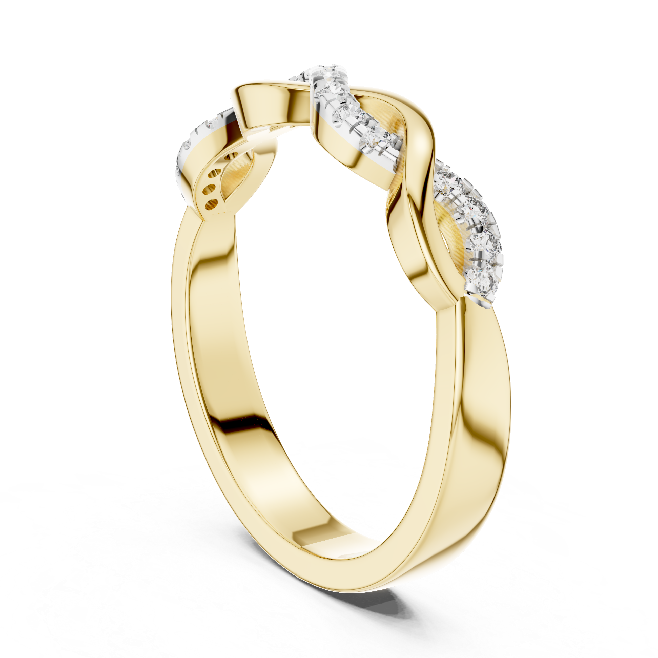 Infinity Twist Pavé Diamond Band Ring