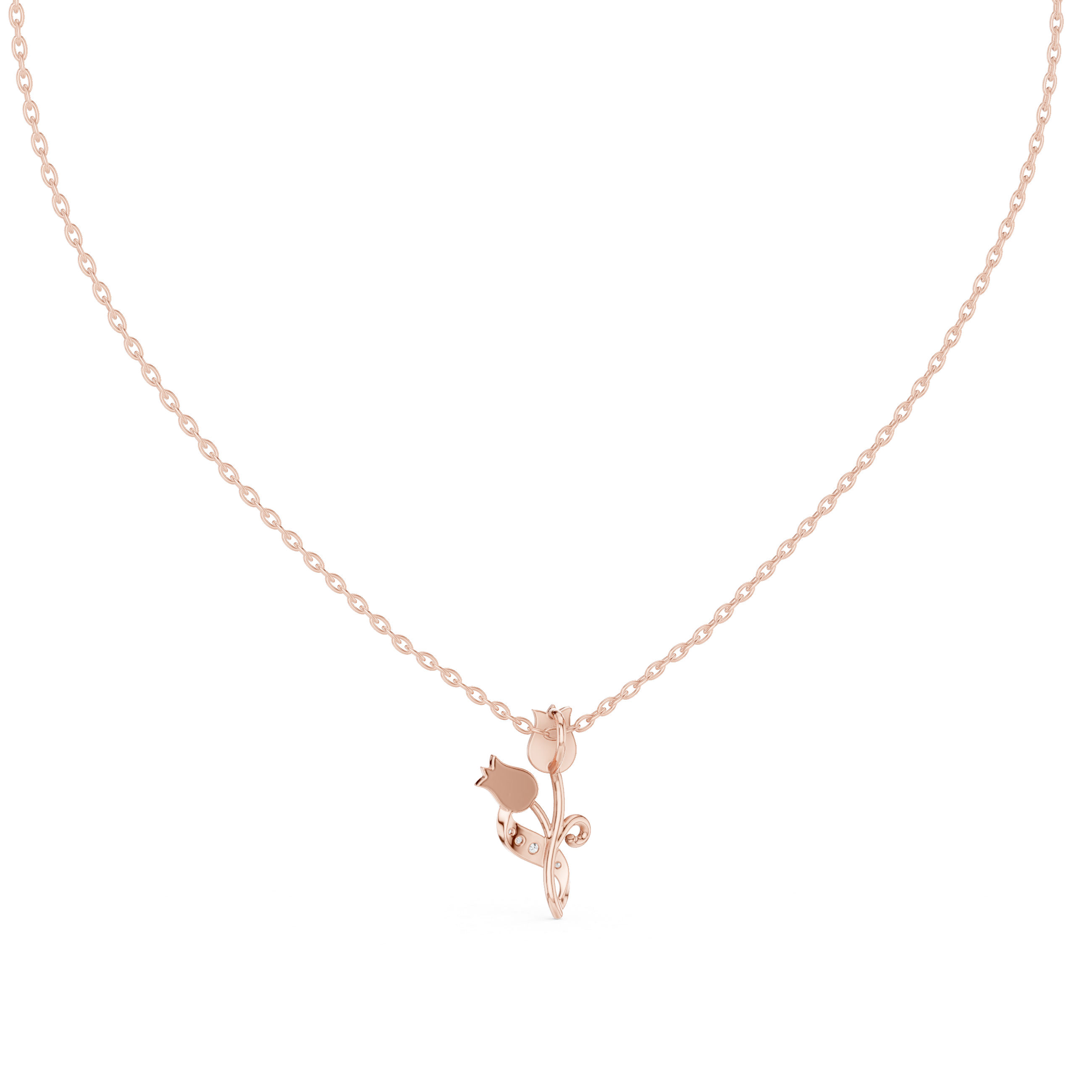 Tulip Flower Pendant Necklace