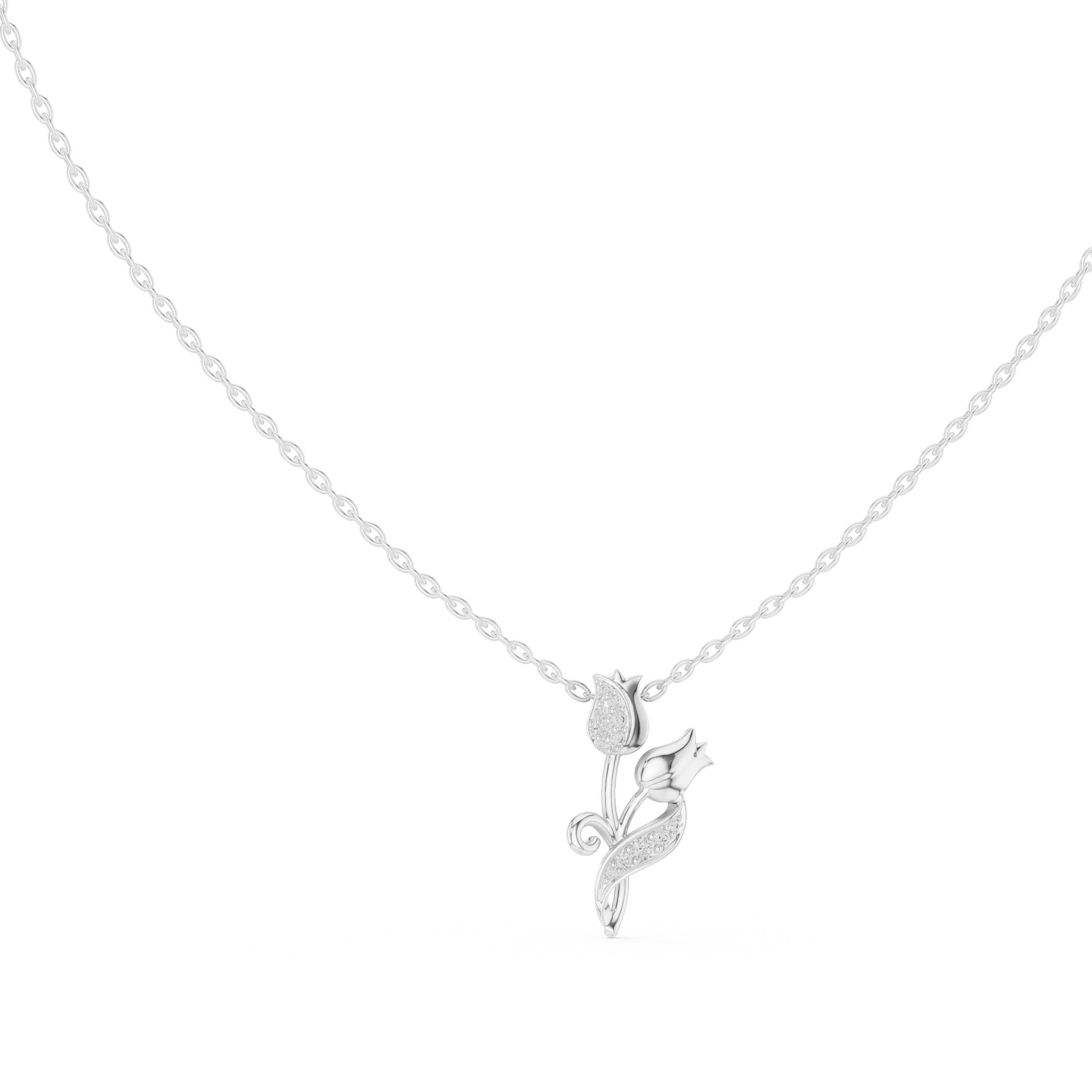 Tulip Flower Pendant Necklace