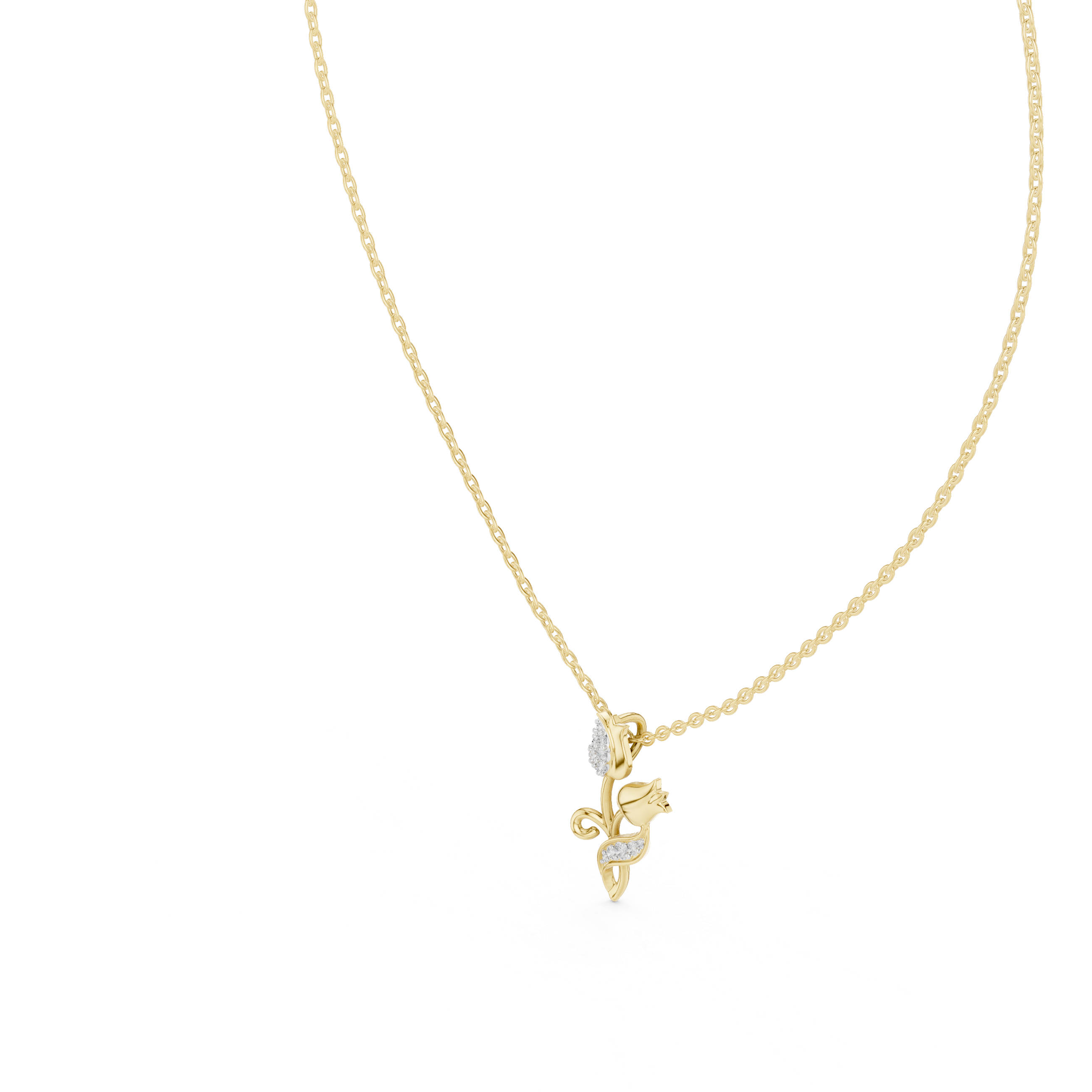 Tulip Flower Pendant Necklace