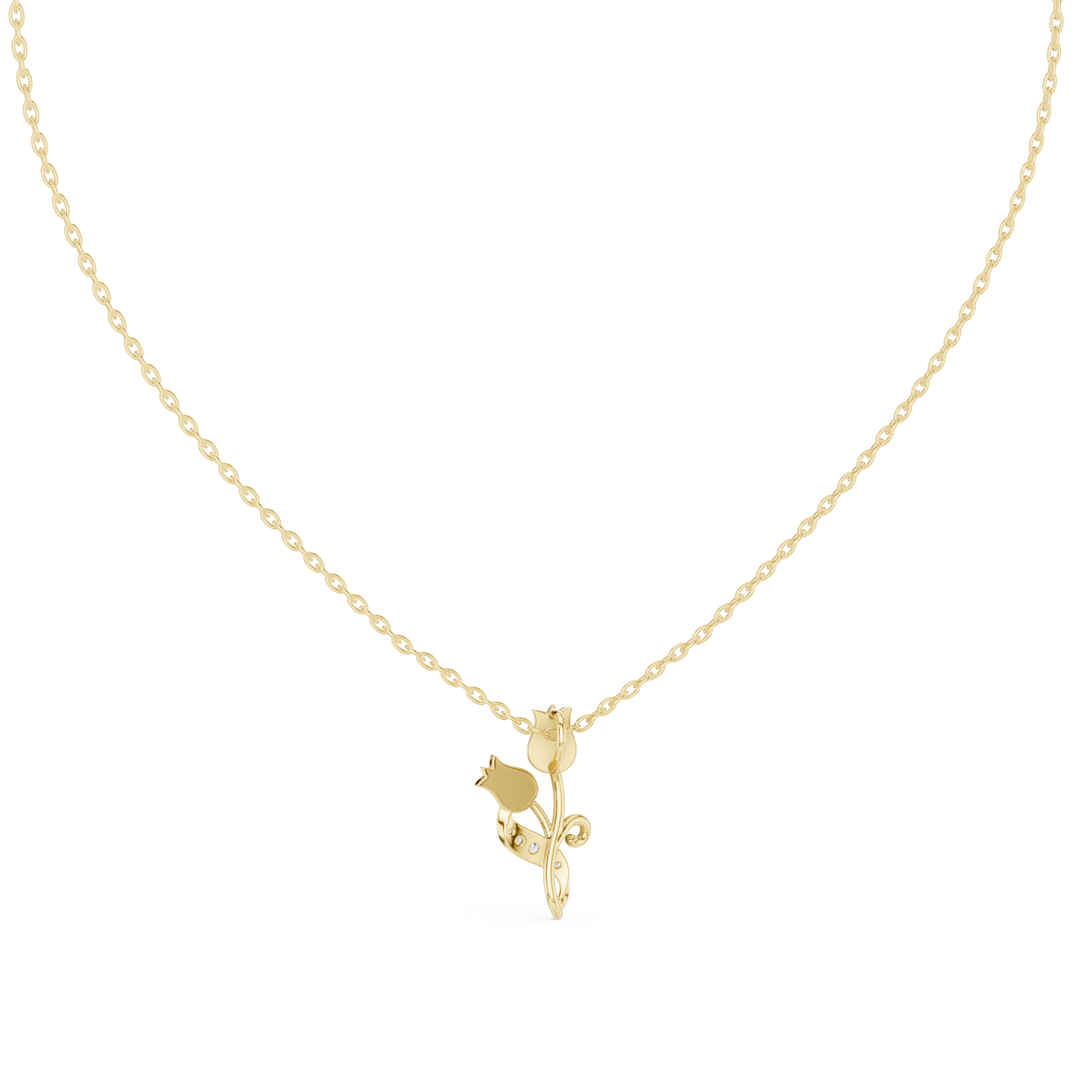Tulip Flower Pendant Necklace