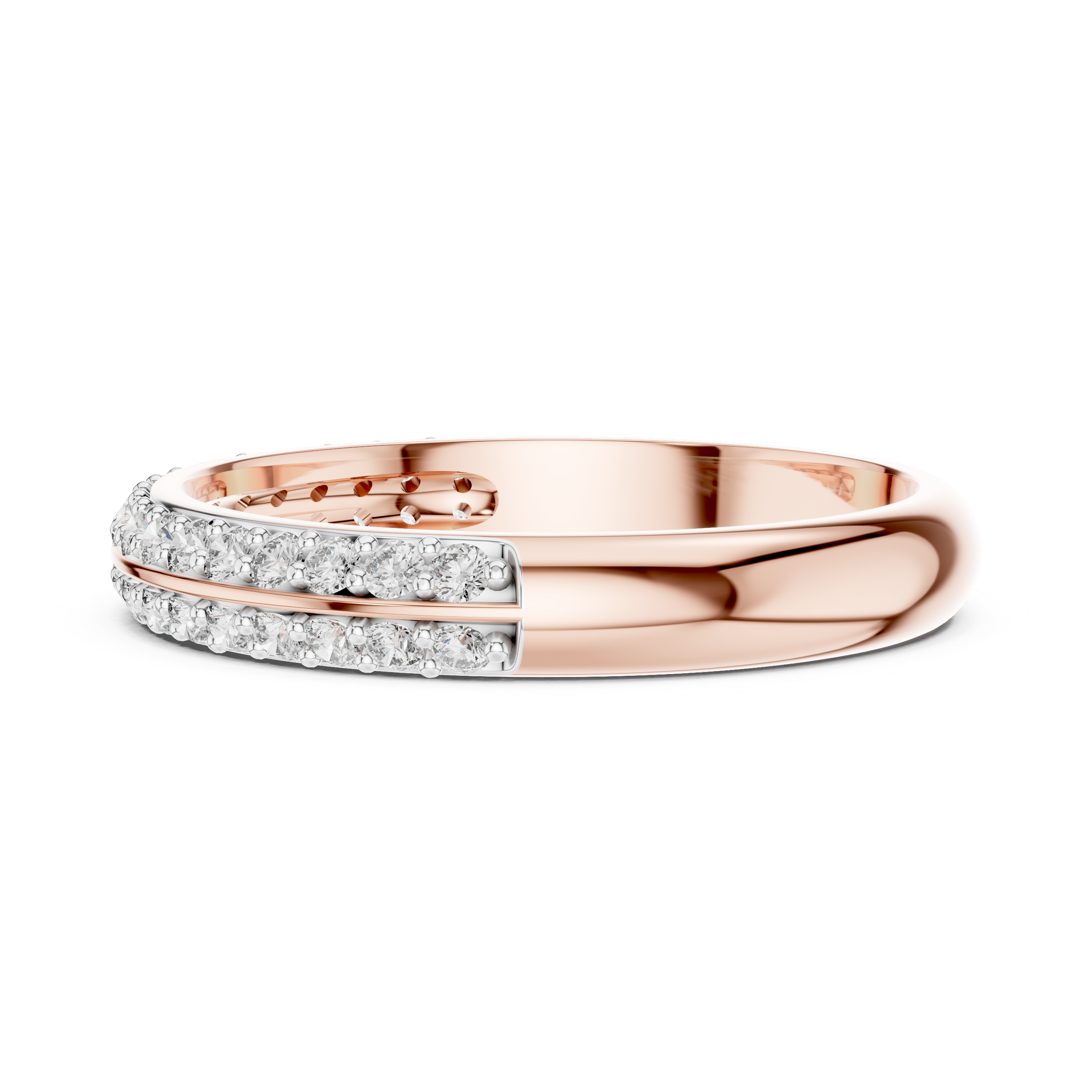 Double Row Pavé Diamond Band Ring