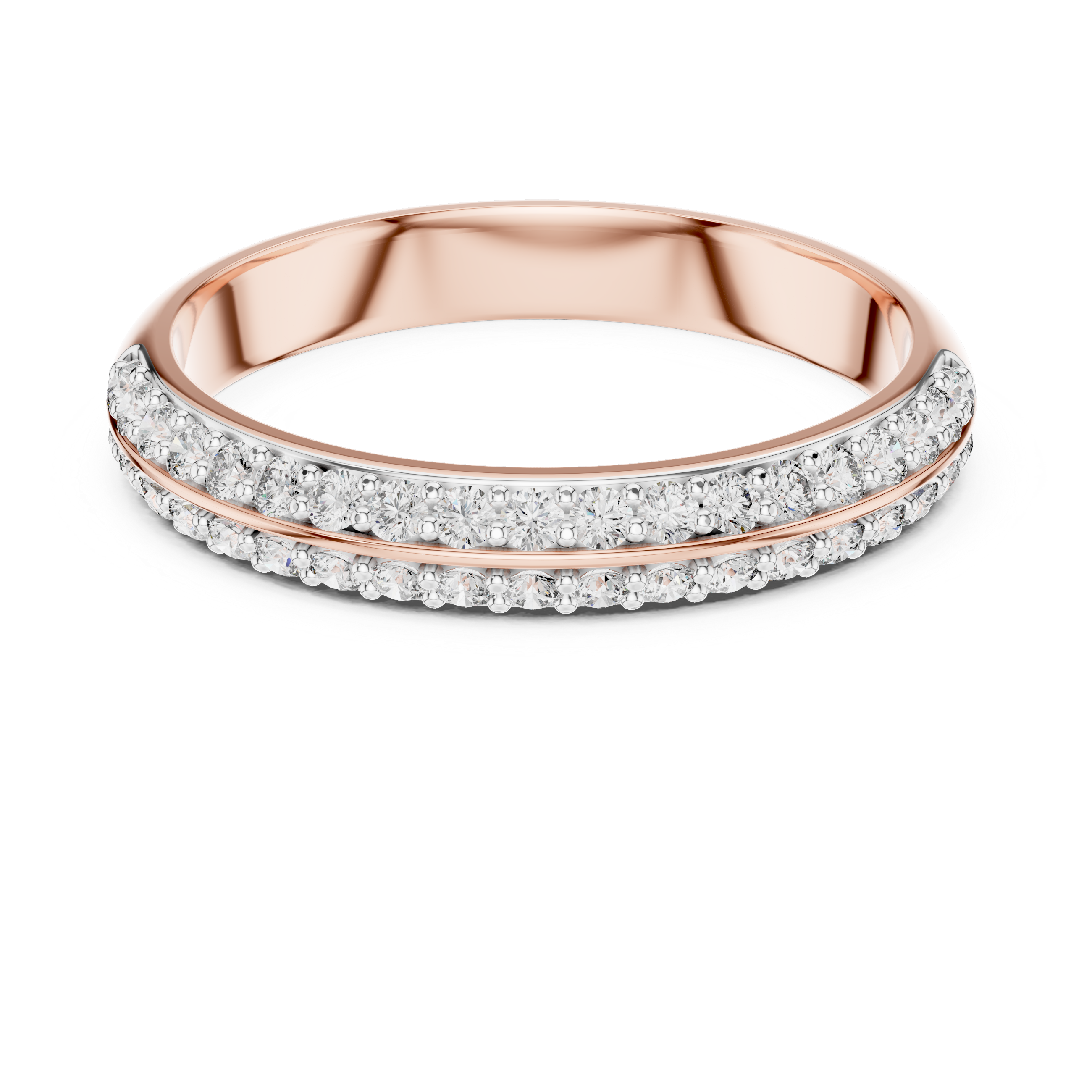 Double Row Pavé Diamond Band Ring
