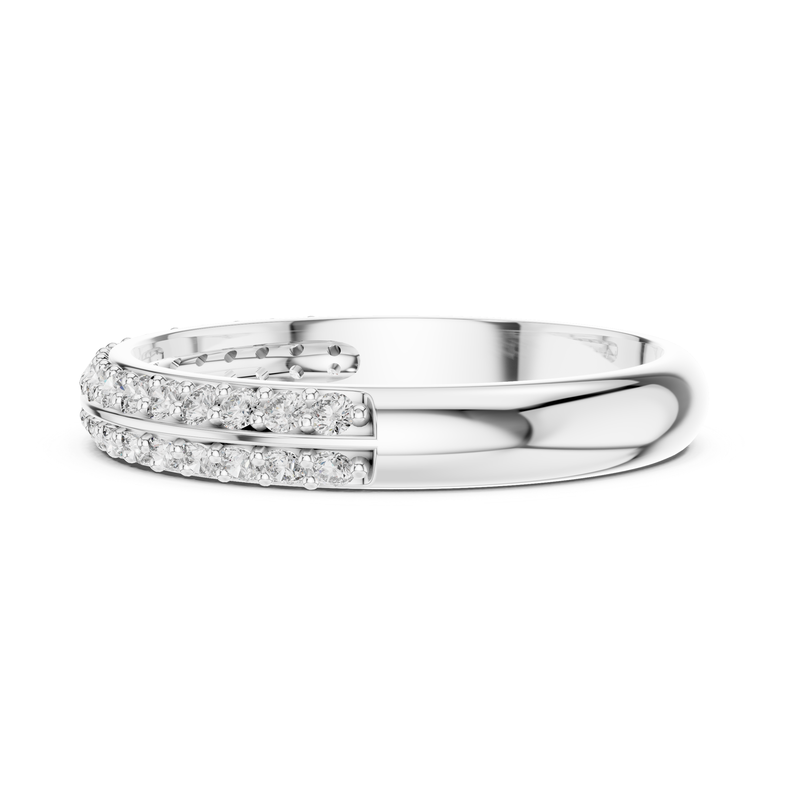 Double Row Pavé Diamond Band Ring
