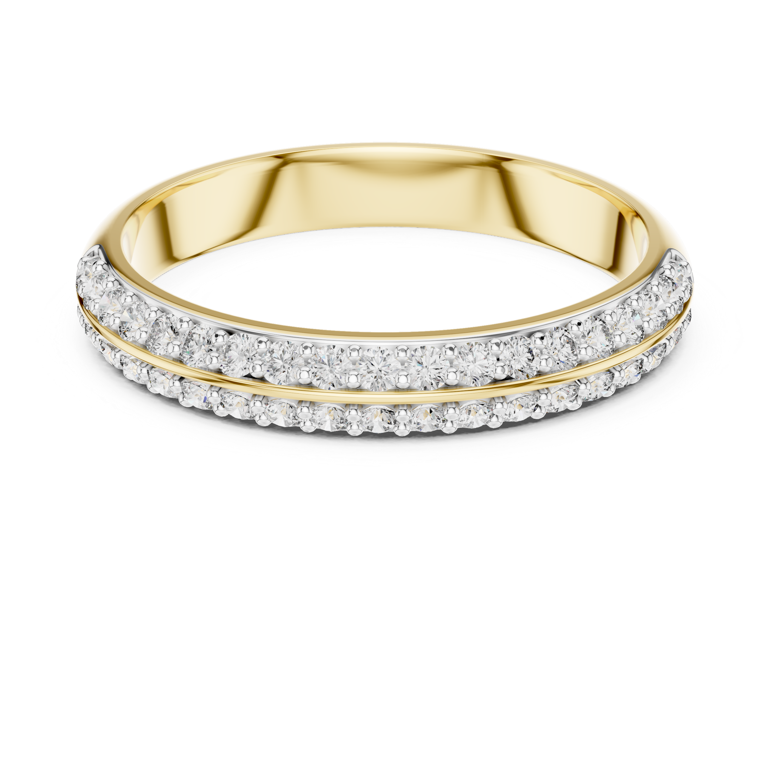 Double Row Pavé Diamond Band Ring