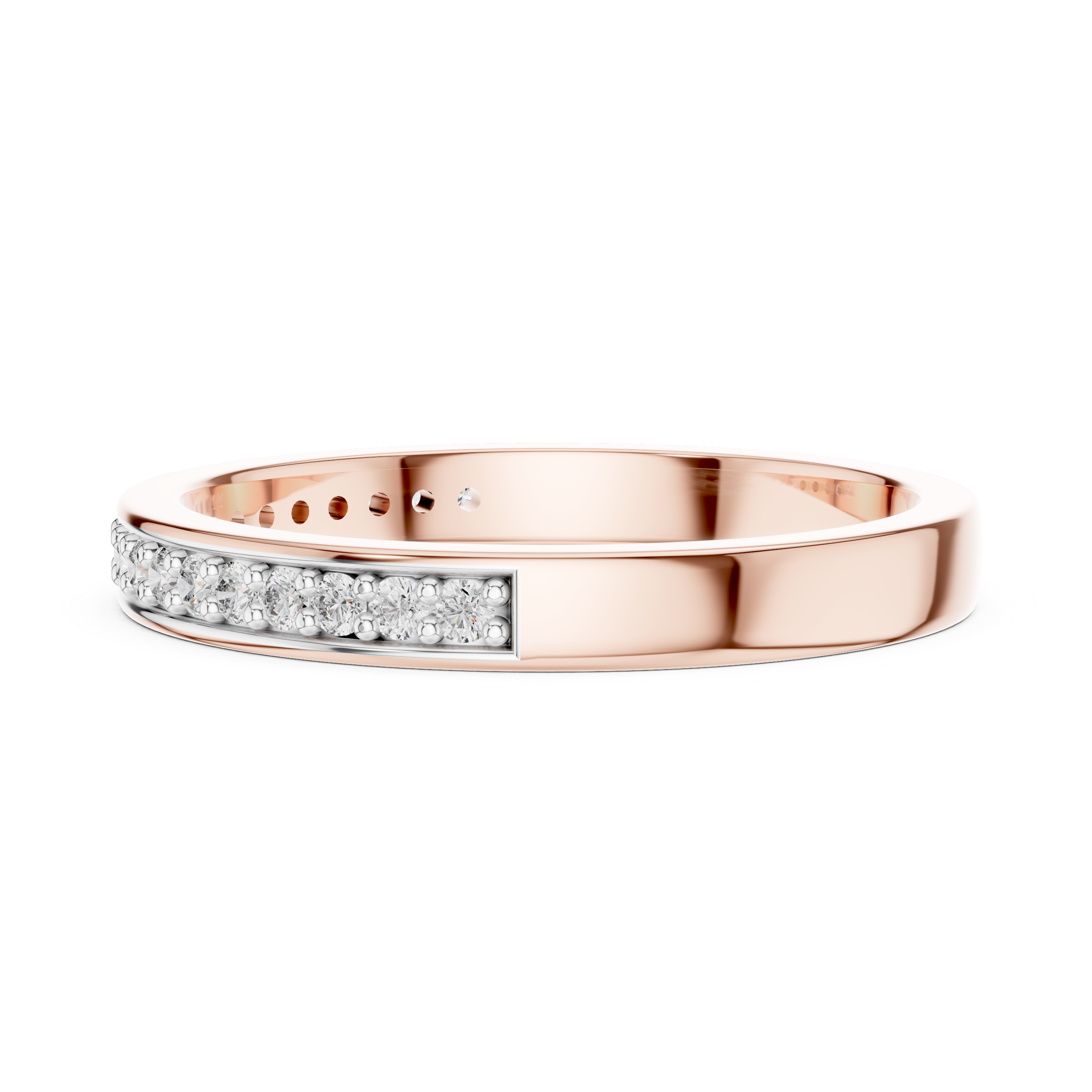 Channel-Inspired Pavé Diamond Half Eternity Ring
