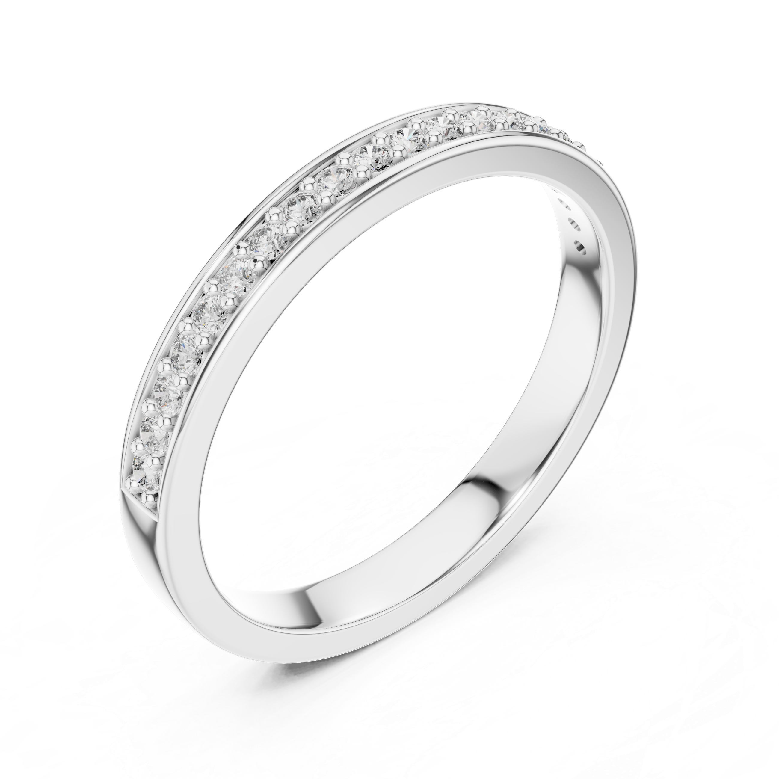 Channel-Inspired Pavé Diamond Half Eternity Ring