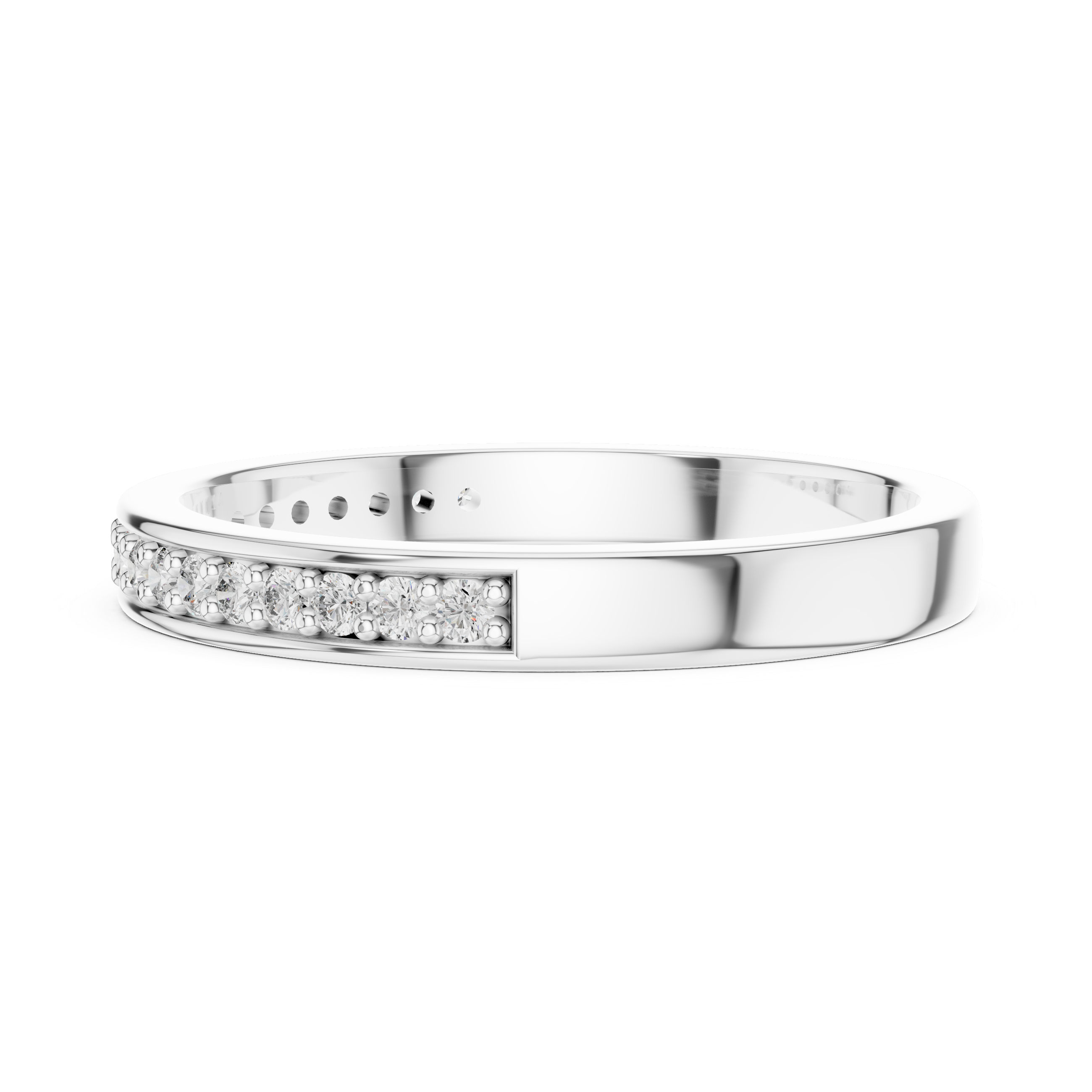 Channel-Inspired Pavé Diamond Half Eternity Ring