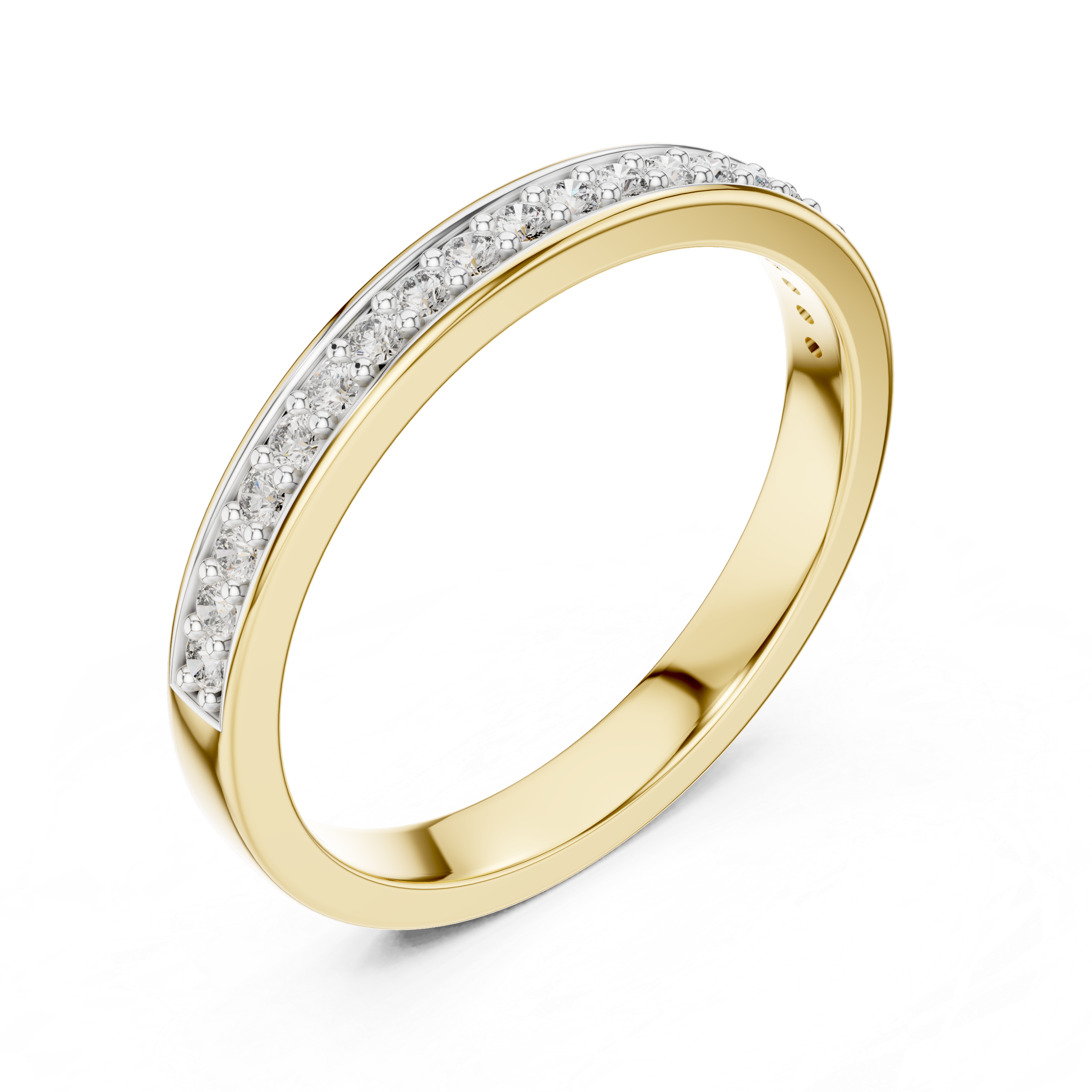 Channel-Inspired Pavé Diamond Half Eternity Ring