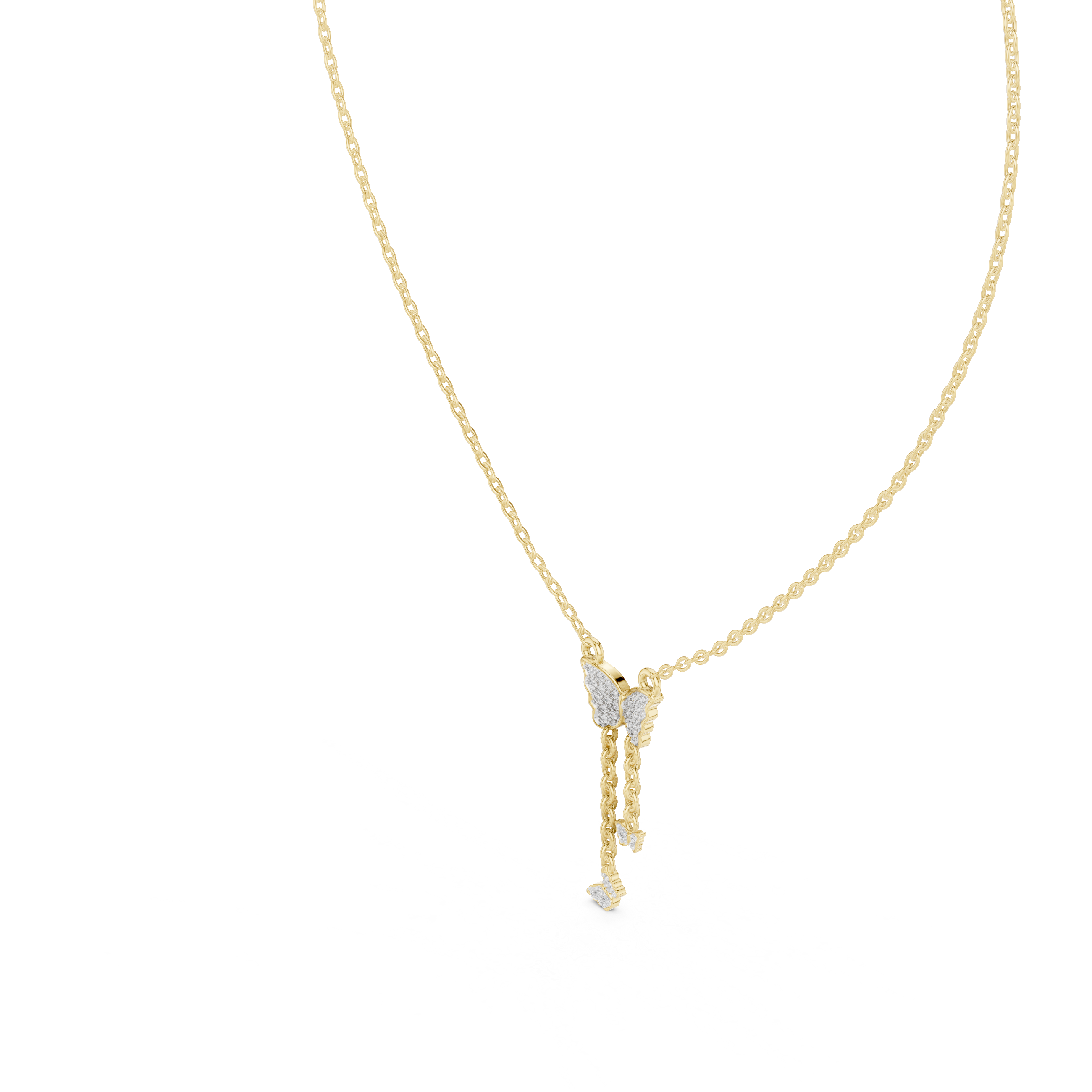 Butterfly Drop Pendant Necklace