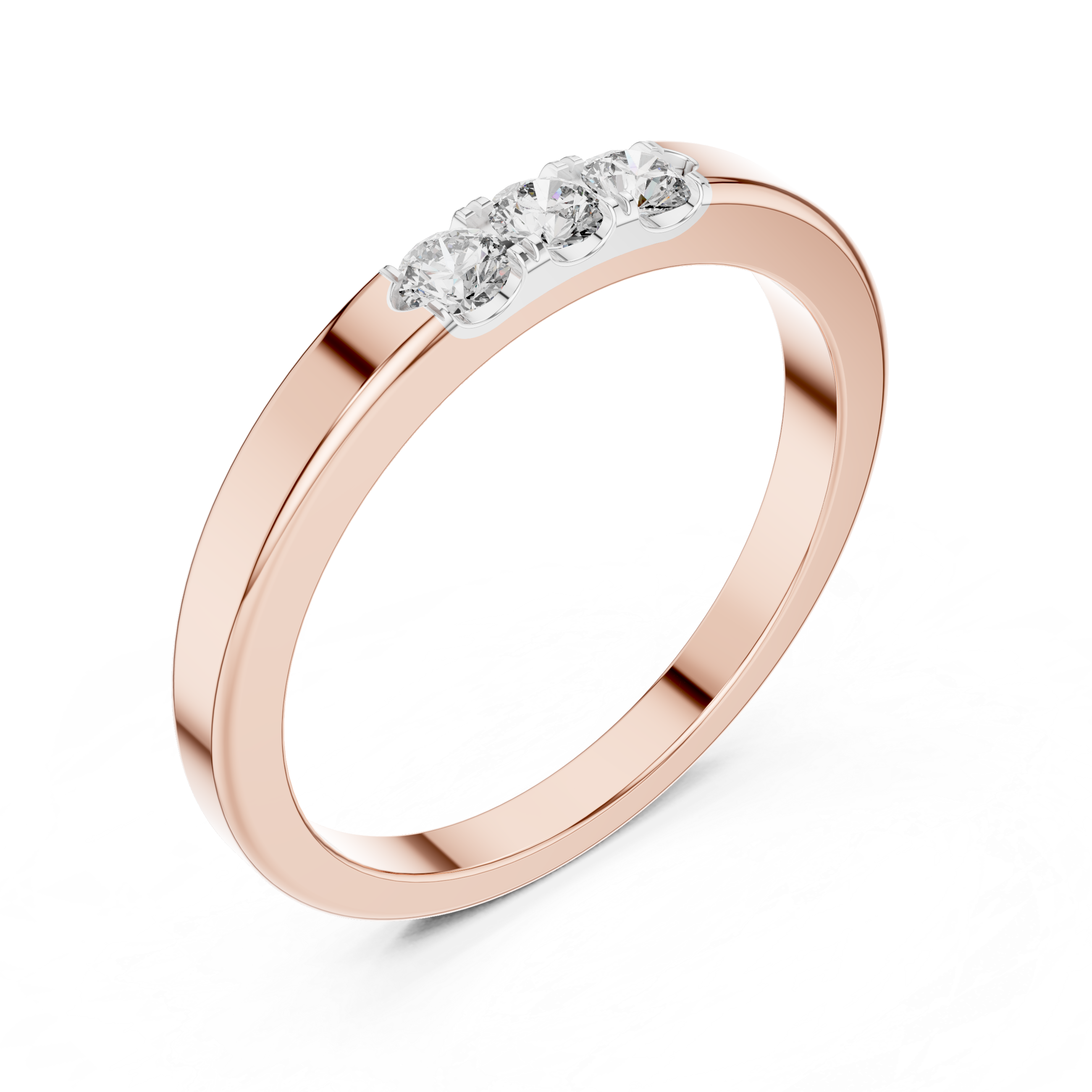 Minimal Three-Stone Diamond Ring