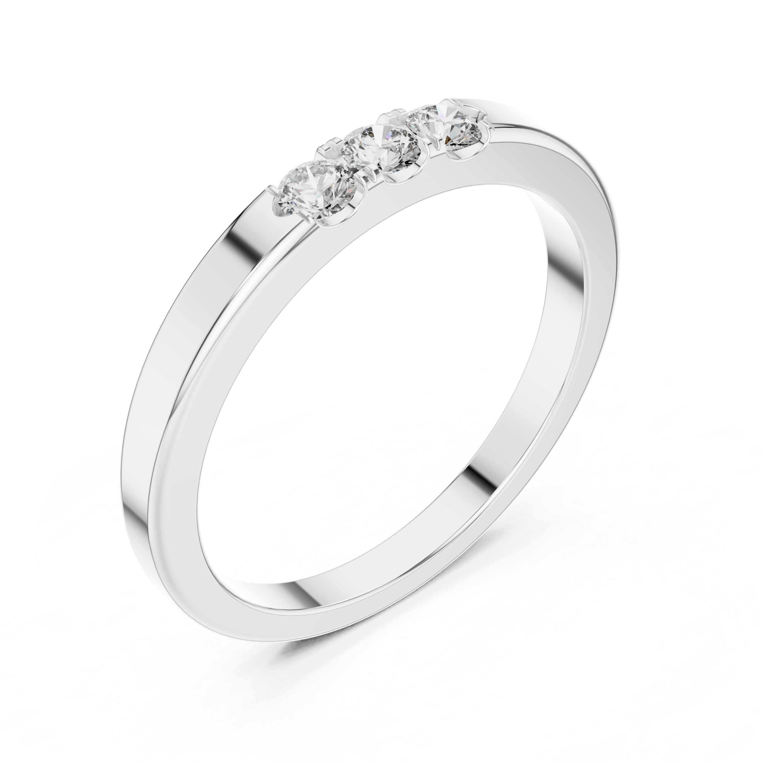 Minimal Three-Stone Diamond Ring