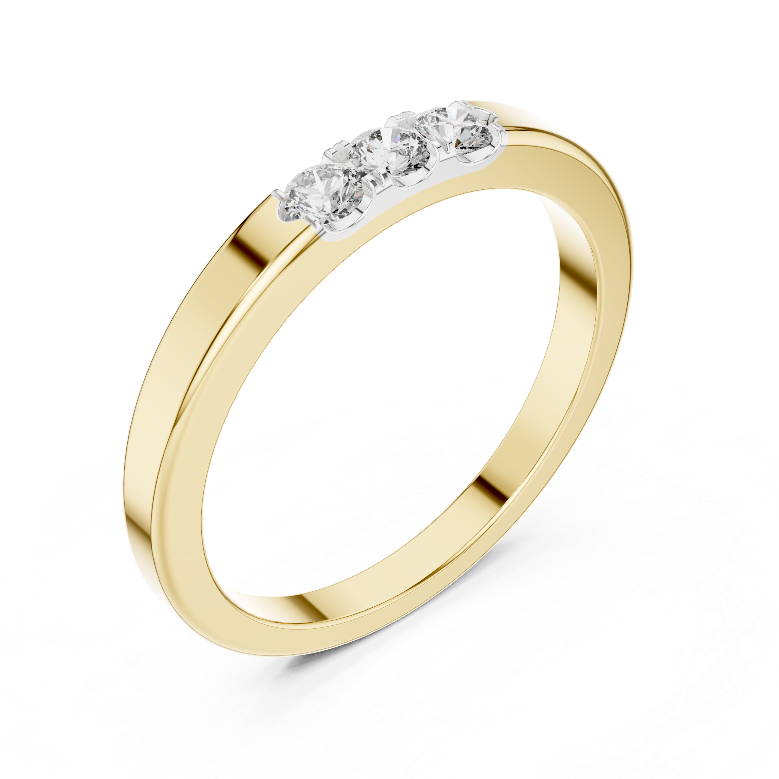 Minimal Three-Stone Diamond Ring