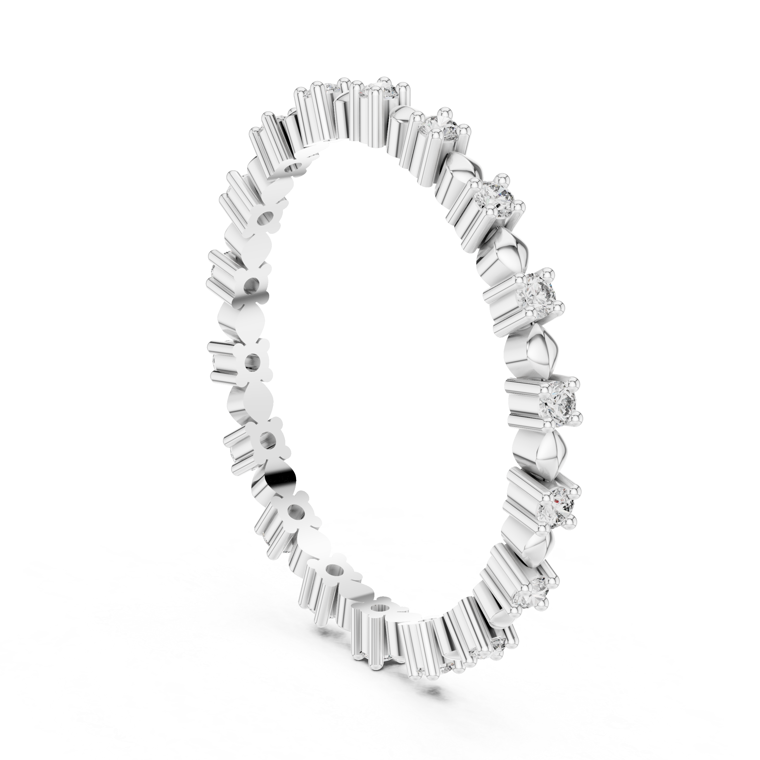 Full Eternity Diamond Band with Geometric Accents