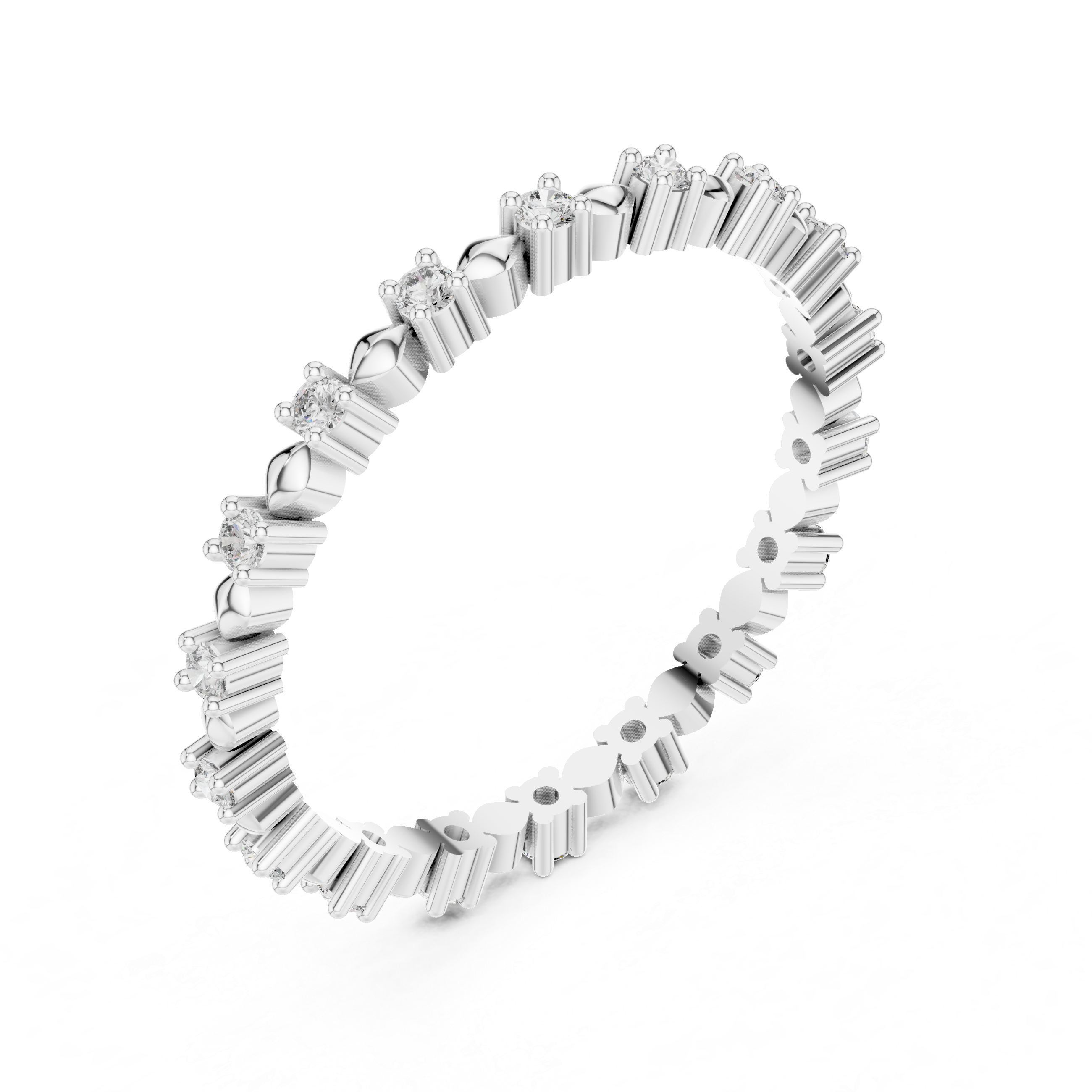 Full Eternity Diamond Band with Geometric Accents