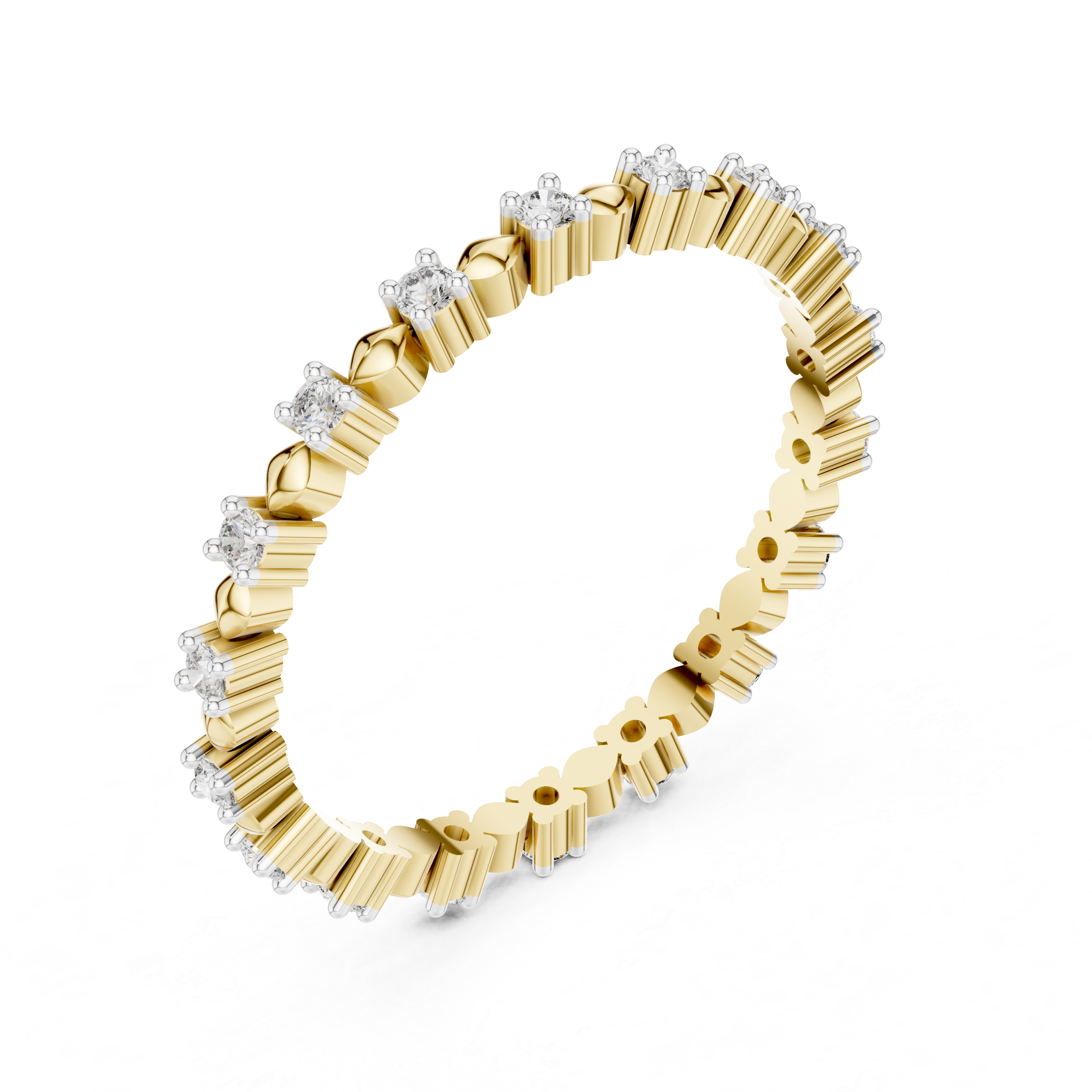 Full Eternity Diamond Band with Geometric Accents