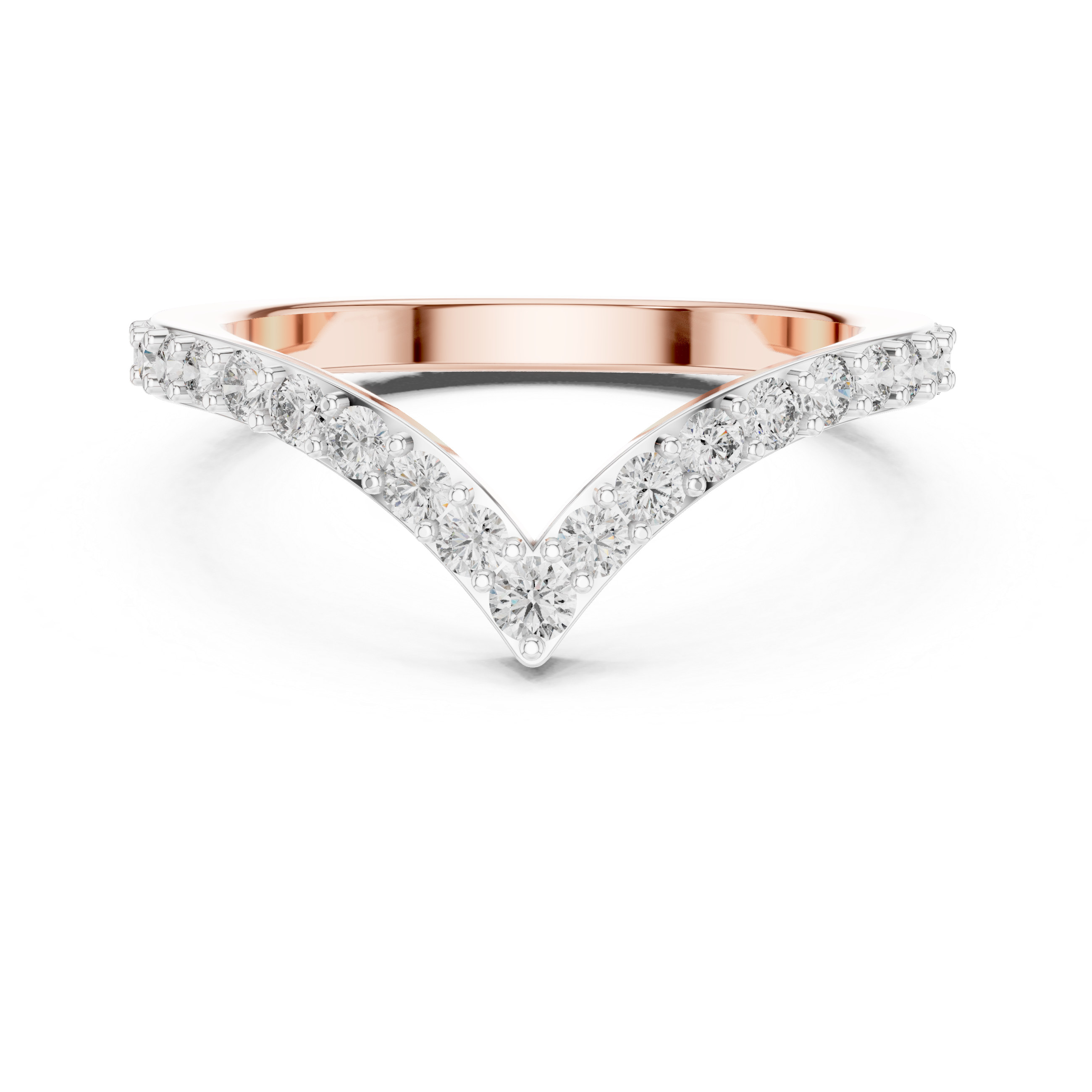 V-Shaped Pavé Diamond Ring